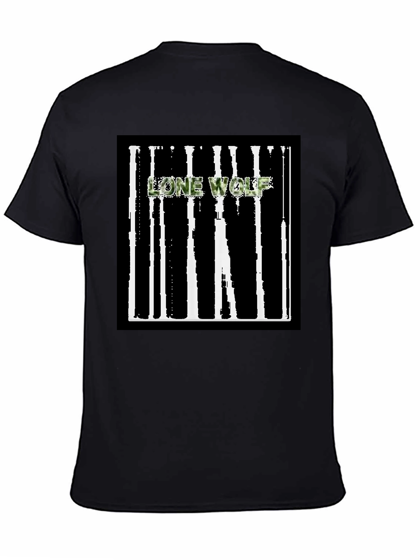 Lone Wolf Graphic Tee - Black Cotton Blend T-Shirt