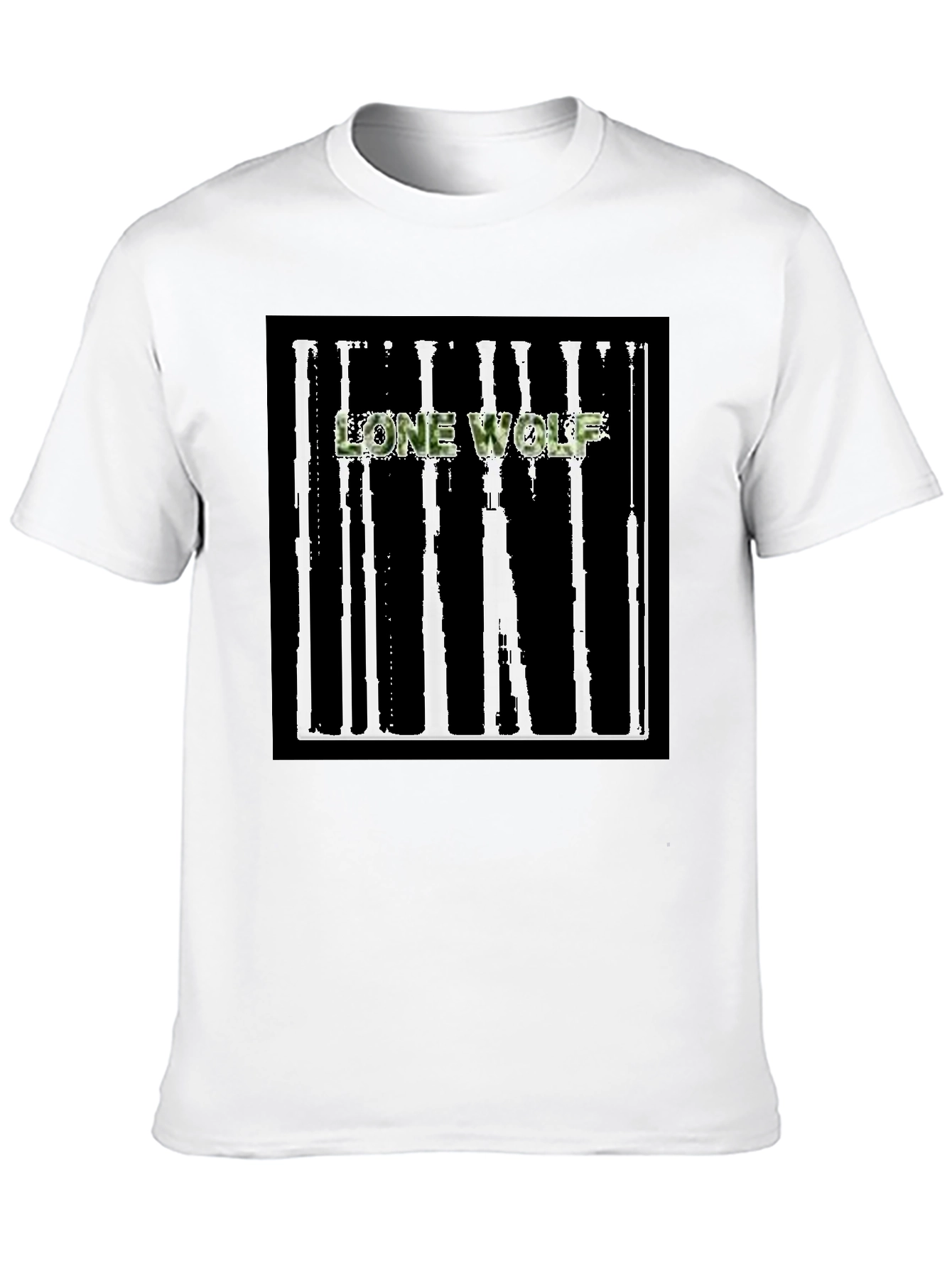 Lone Wolf Graphic Tee - Black Cotton Blend T-Shirt