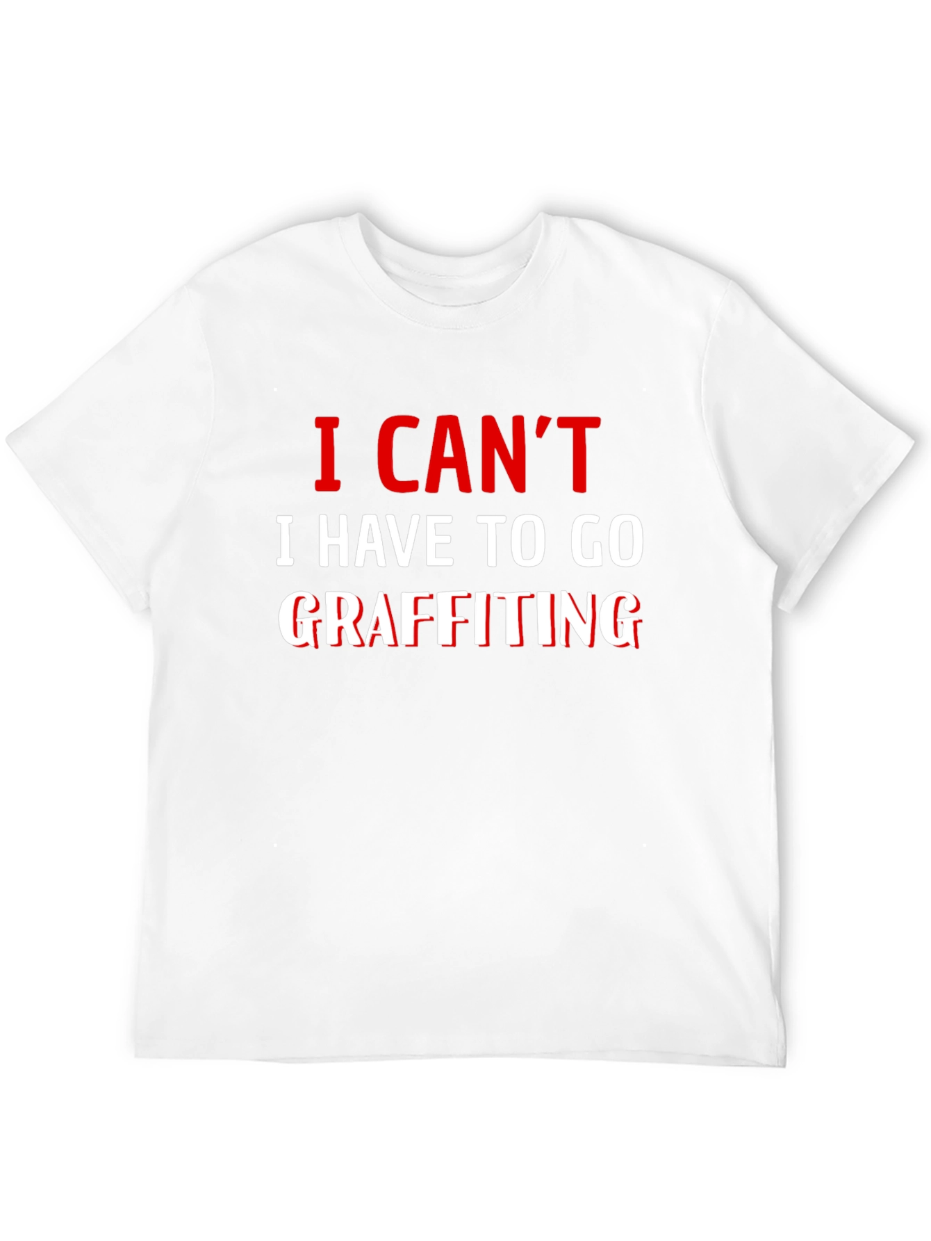 I Cant Graffiting T-Shirt - Black Crew Neck