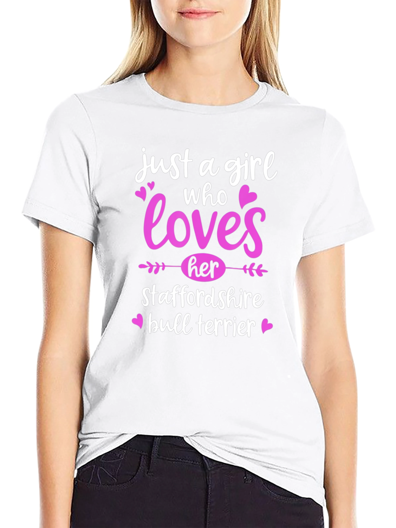 Girl Who Loves Staffordshire Bull Terrier T-Shirt