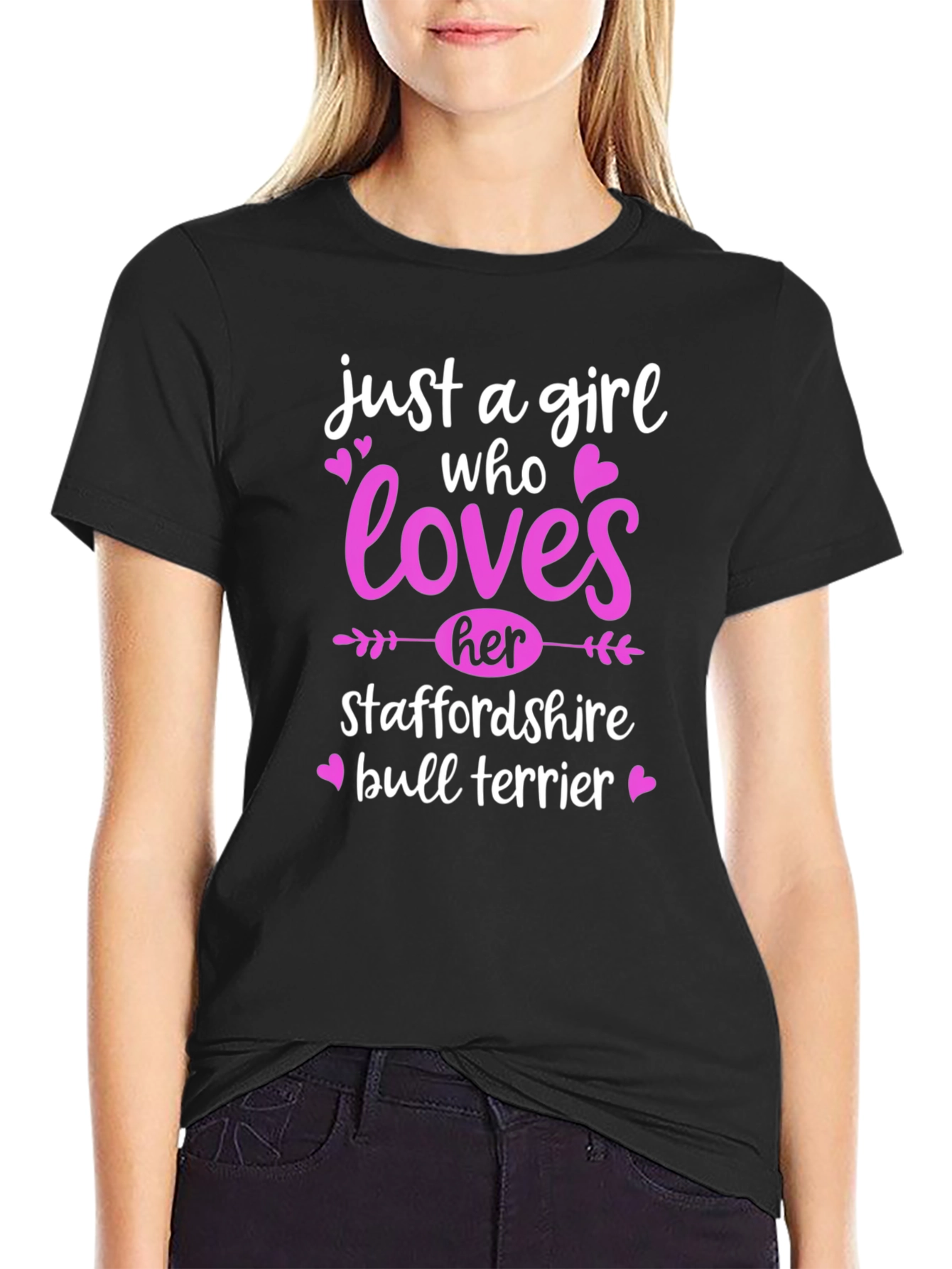 Girl Who Loves Staffordshire Bull Terrier T-Shirt