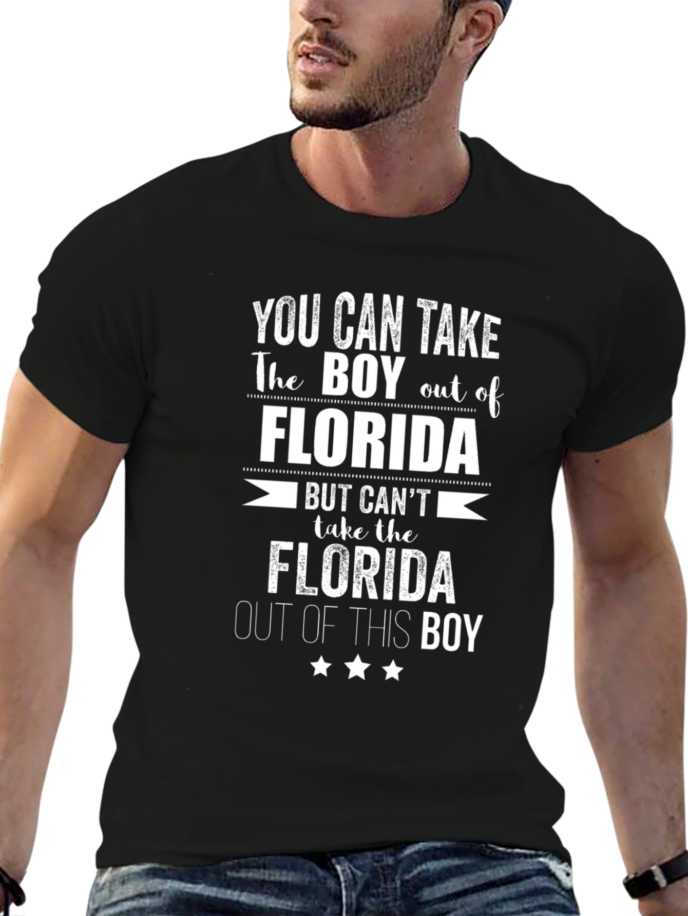 Florida Boy Graphic Tee - Black Cotton T-Shirt