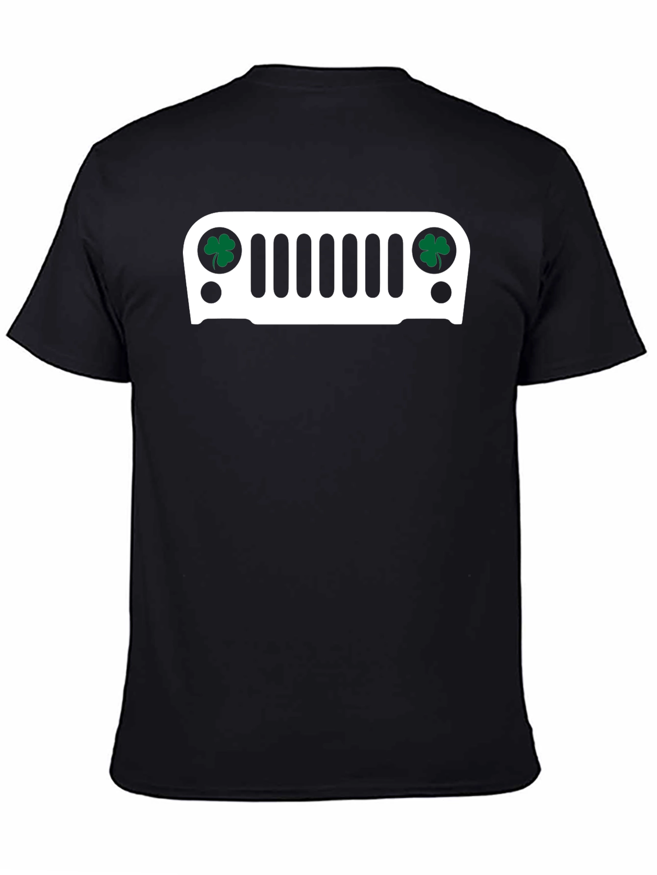 St. Patricks Day Jeep Grille Black T-Shirt
