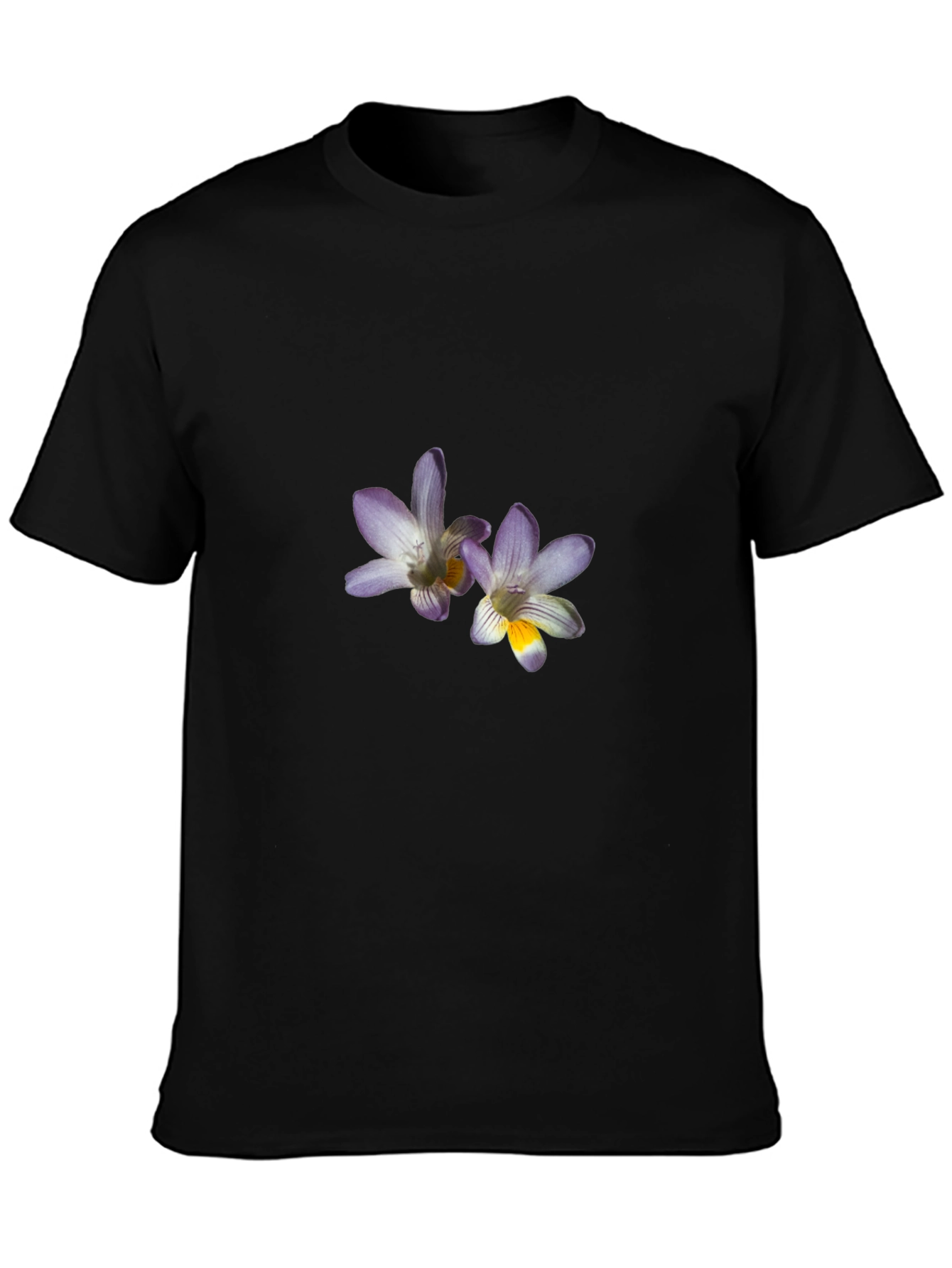 Floral Print Mens Black T-Shirt