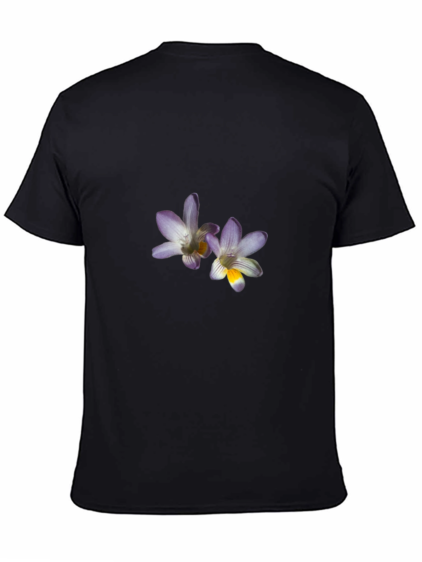 Floral Print Mens Black T-Shirt
