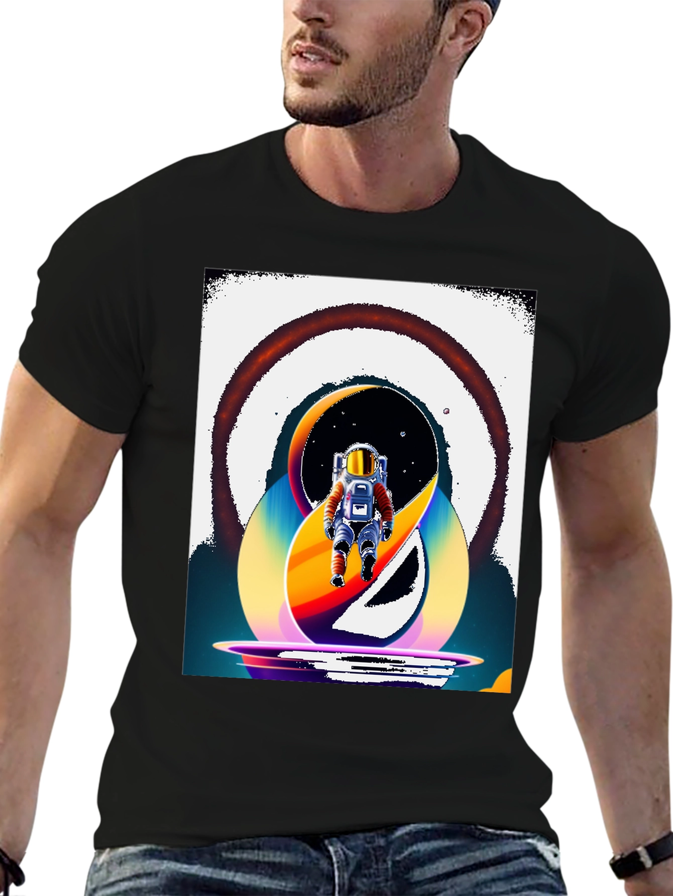 Retro Spaceman Graphic T-Shirt