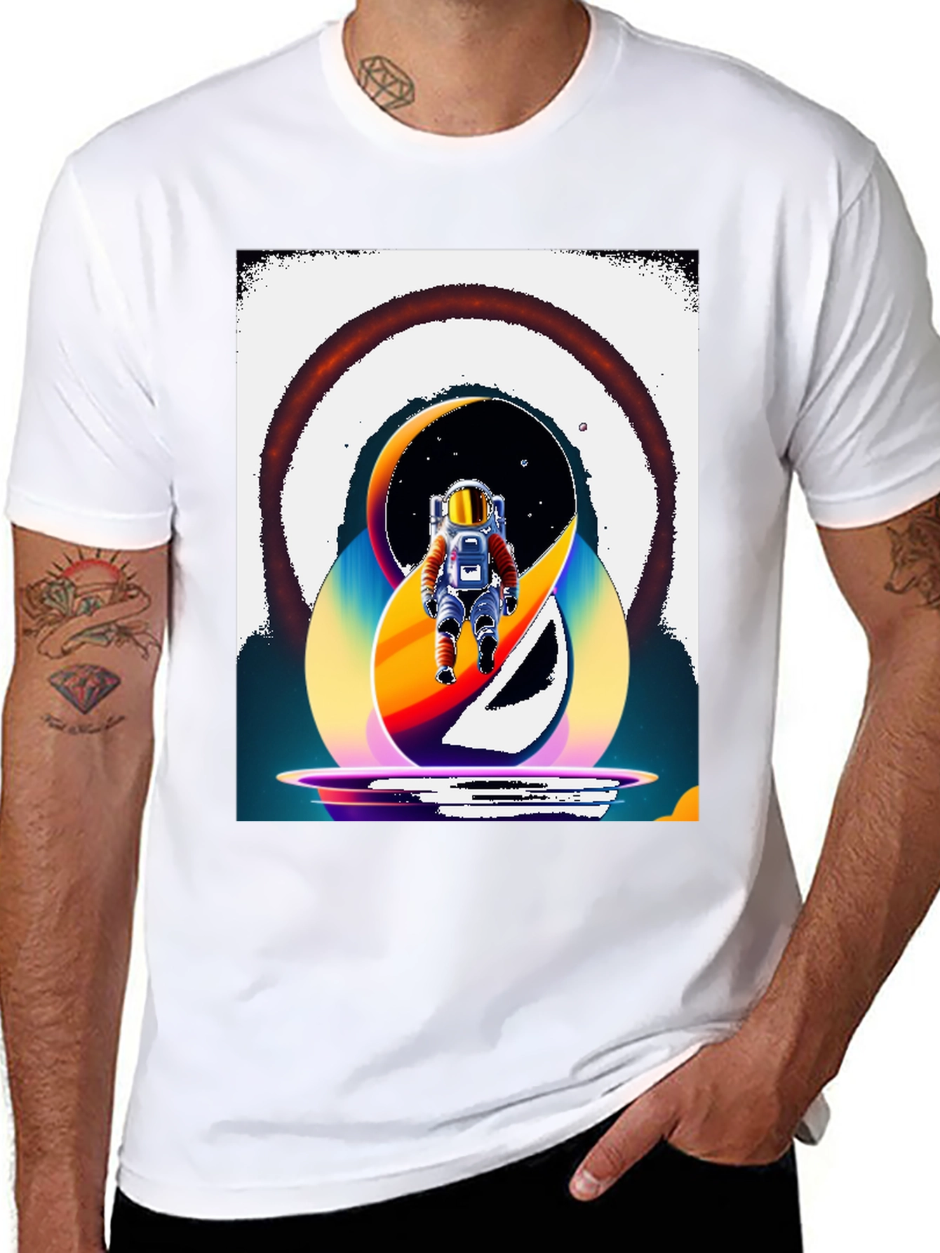 Retro Spaceman Graphic T-Shirt