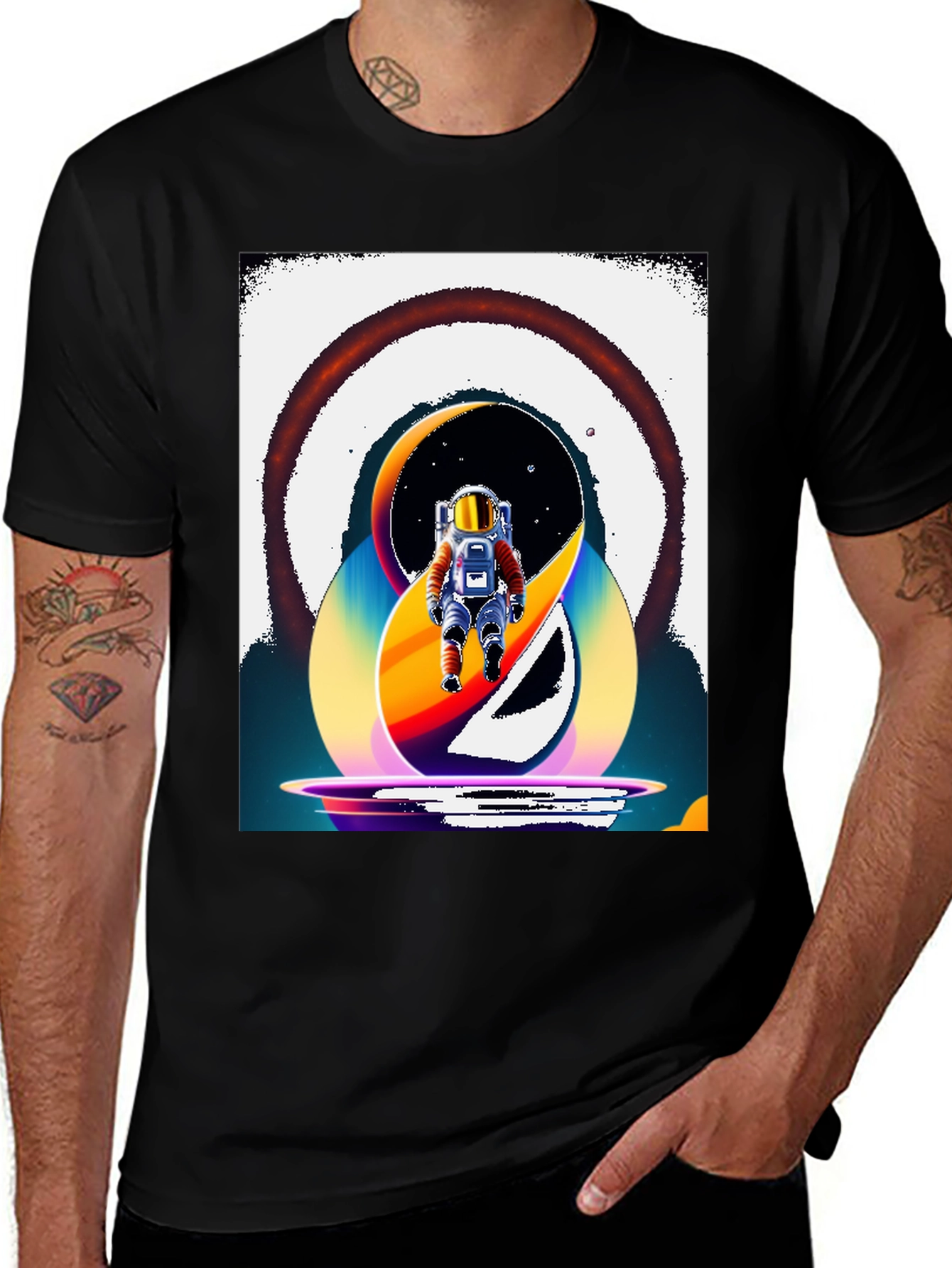 Retro Spaceman Graphic T-Shirt