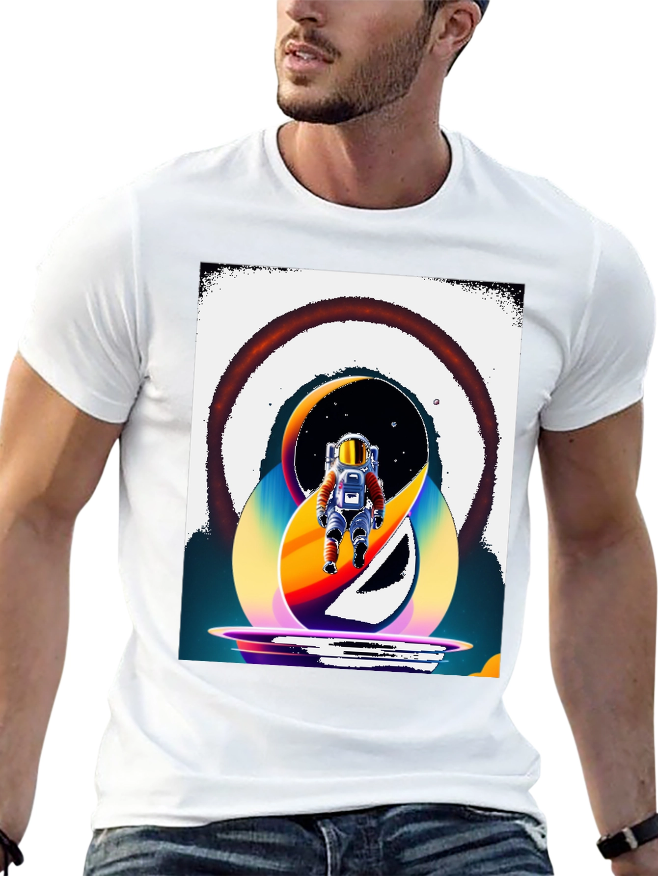 Retro Spaceman Graphic T-Shirt