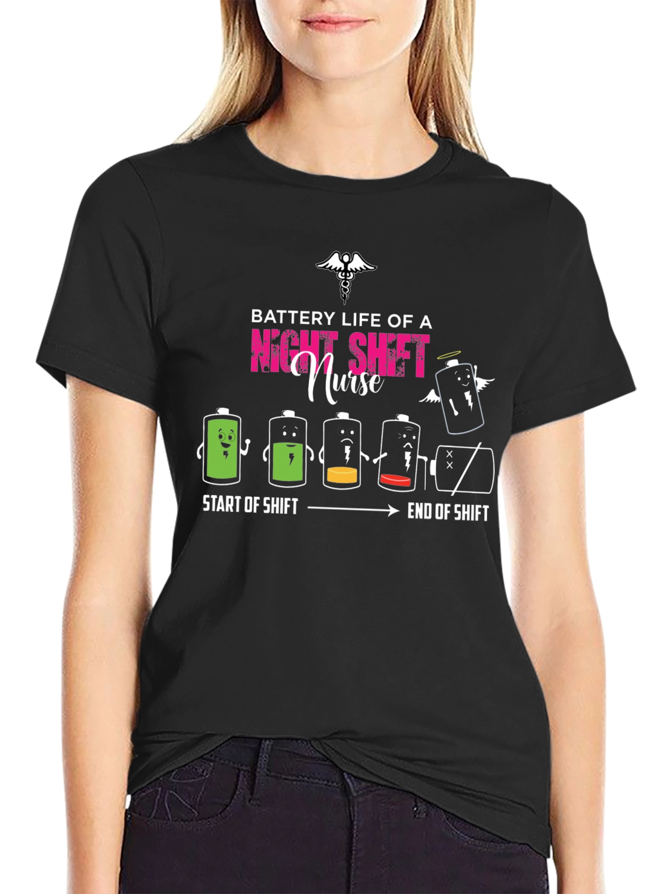 Night Shift Nurse Battery Life Graphic Tee