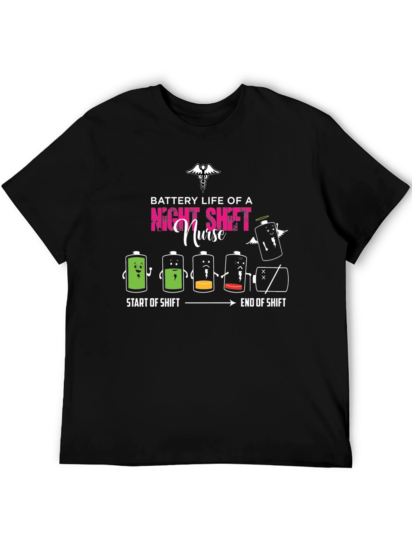 Night Shift Nurse Battery Life Graphic Tee