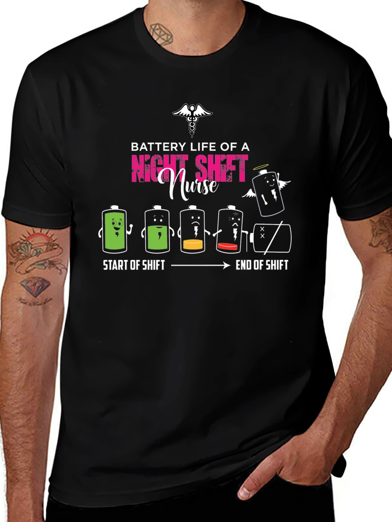 Night Shift Nurse Battery Life Graphic Tee