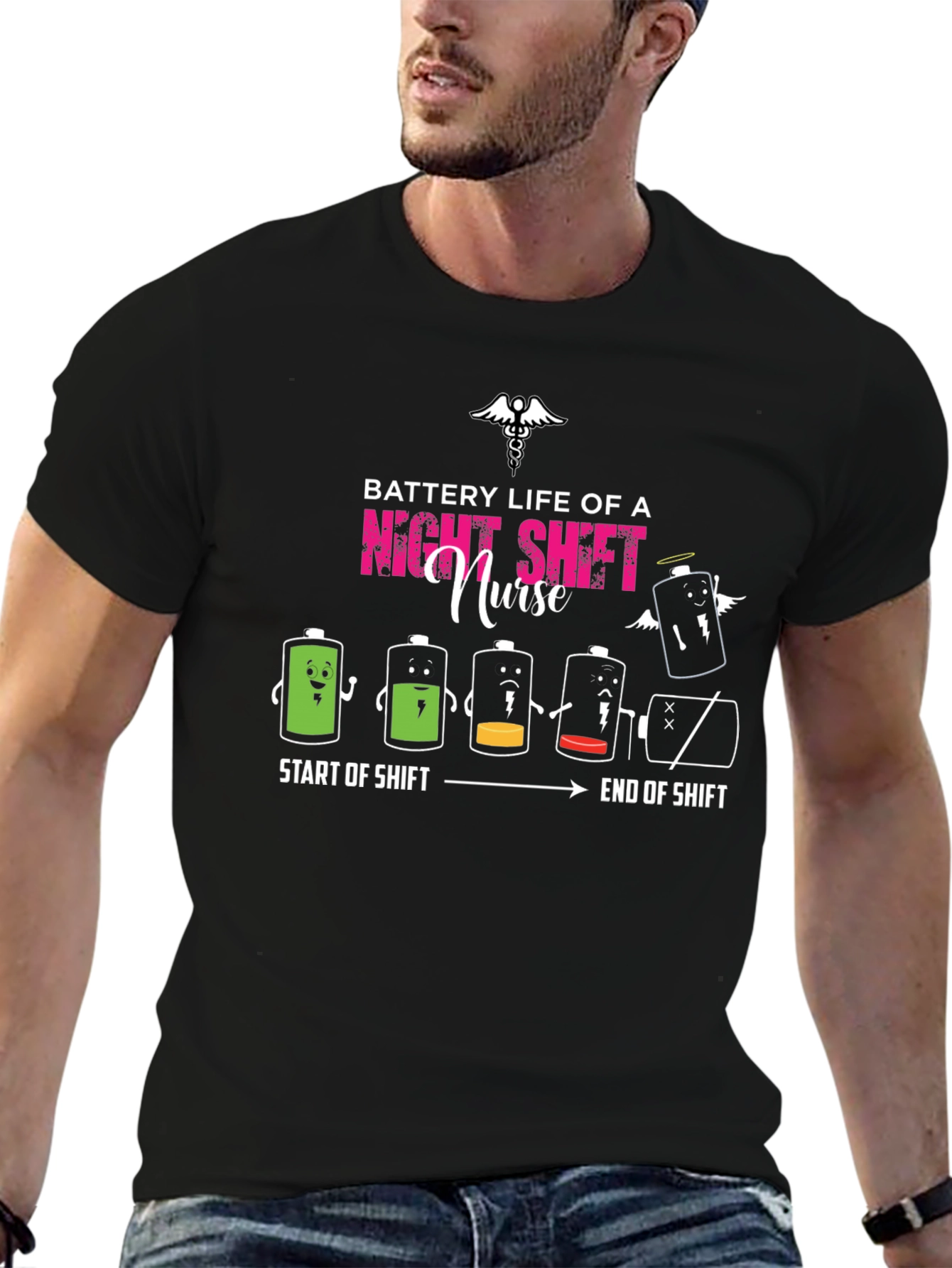 Night Shift Nurse Battery Life Graphic Tee