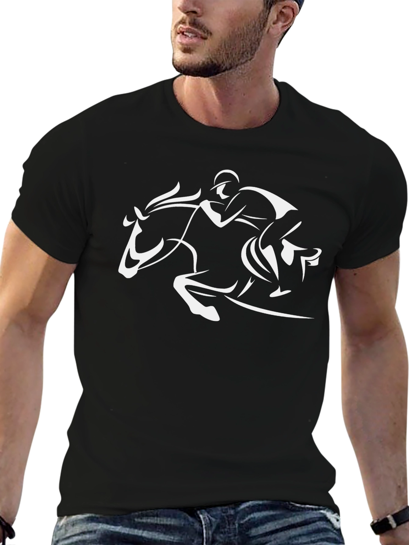 Equestrian T-Shirt - Horse and Rider Graphic Tee