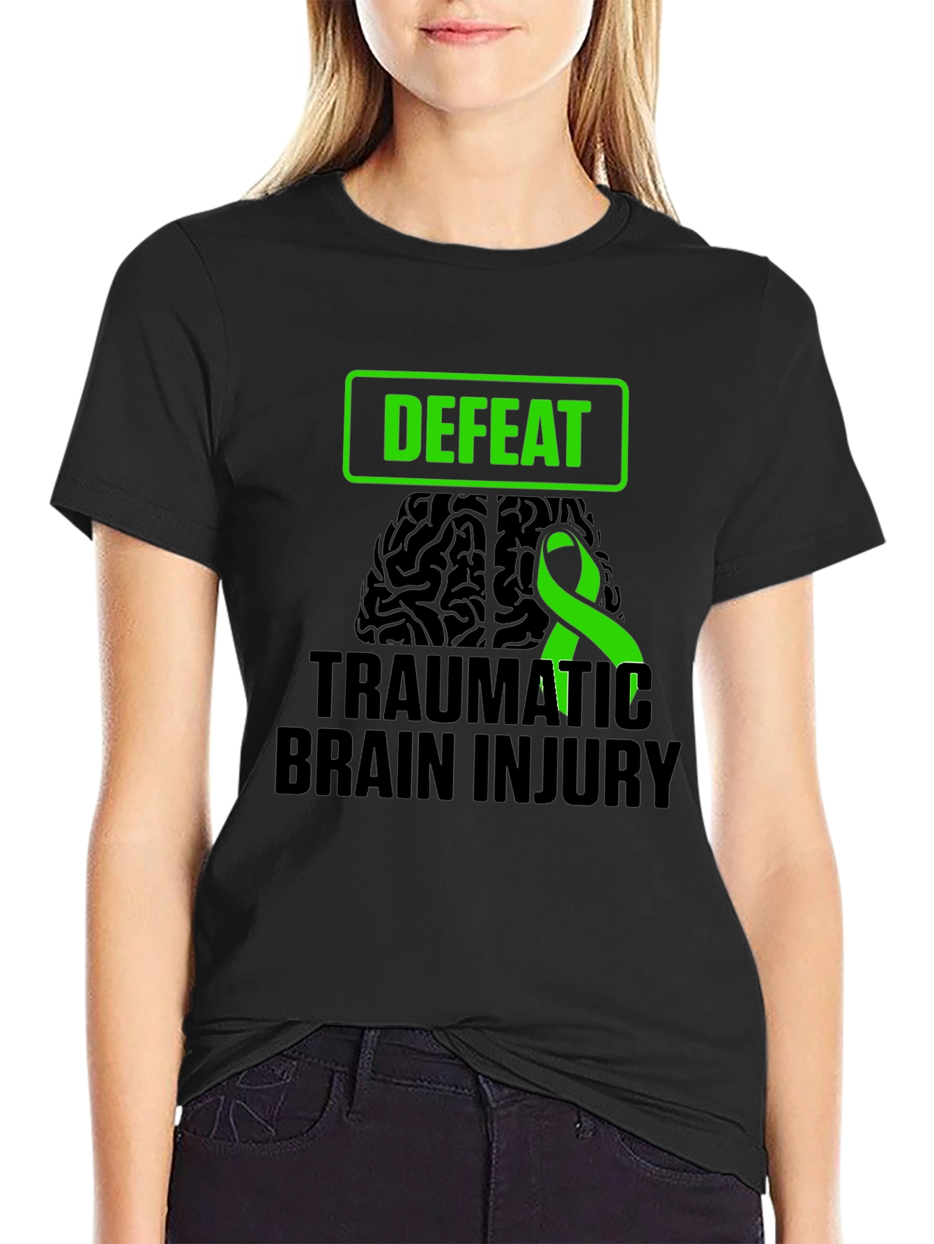 Defeat Traumatic Brain Injury Awareness T-Shirt