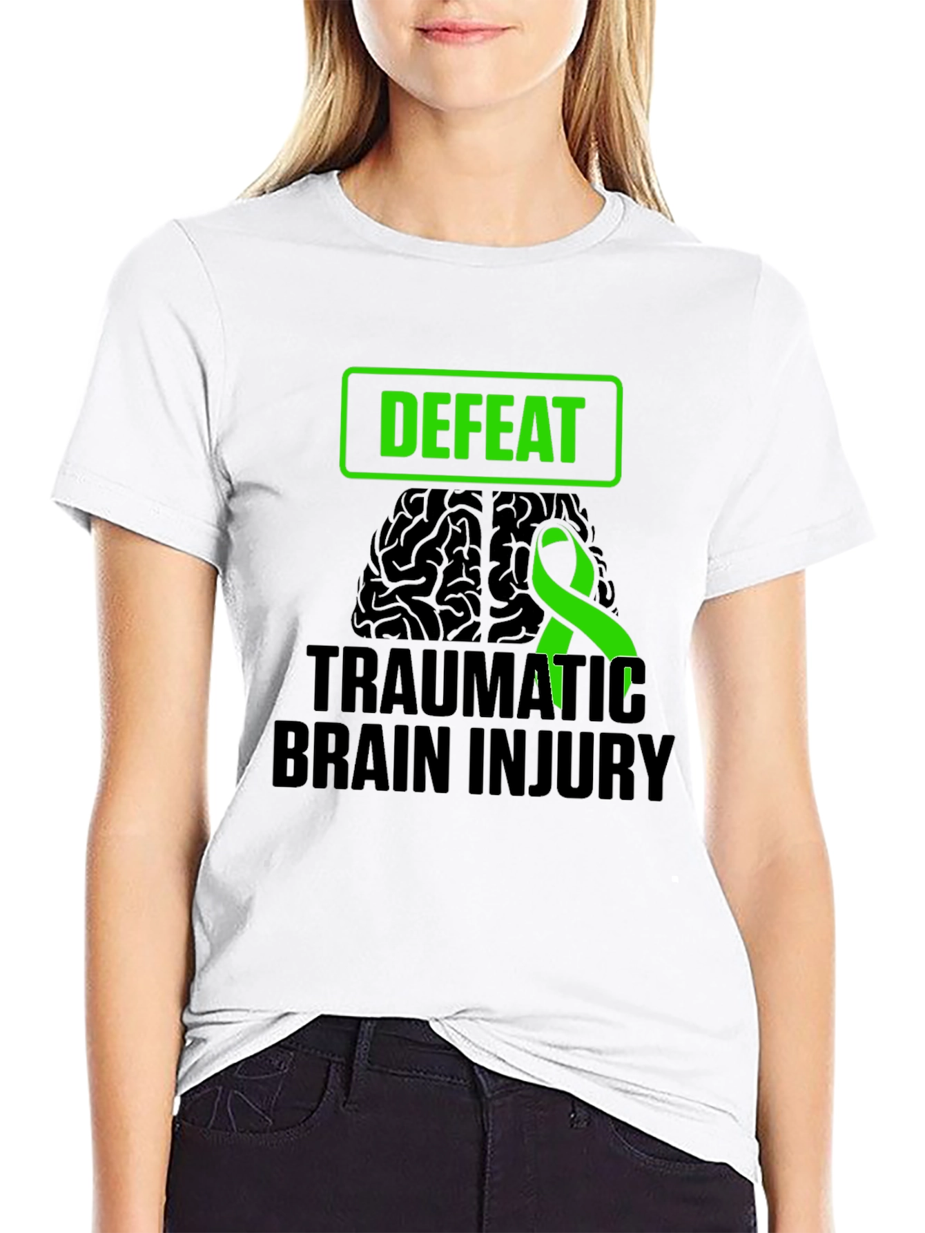 Defeat Traumatic Brain Injury Awareness T-Shirt