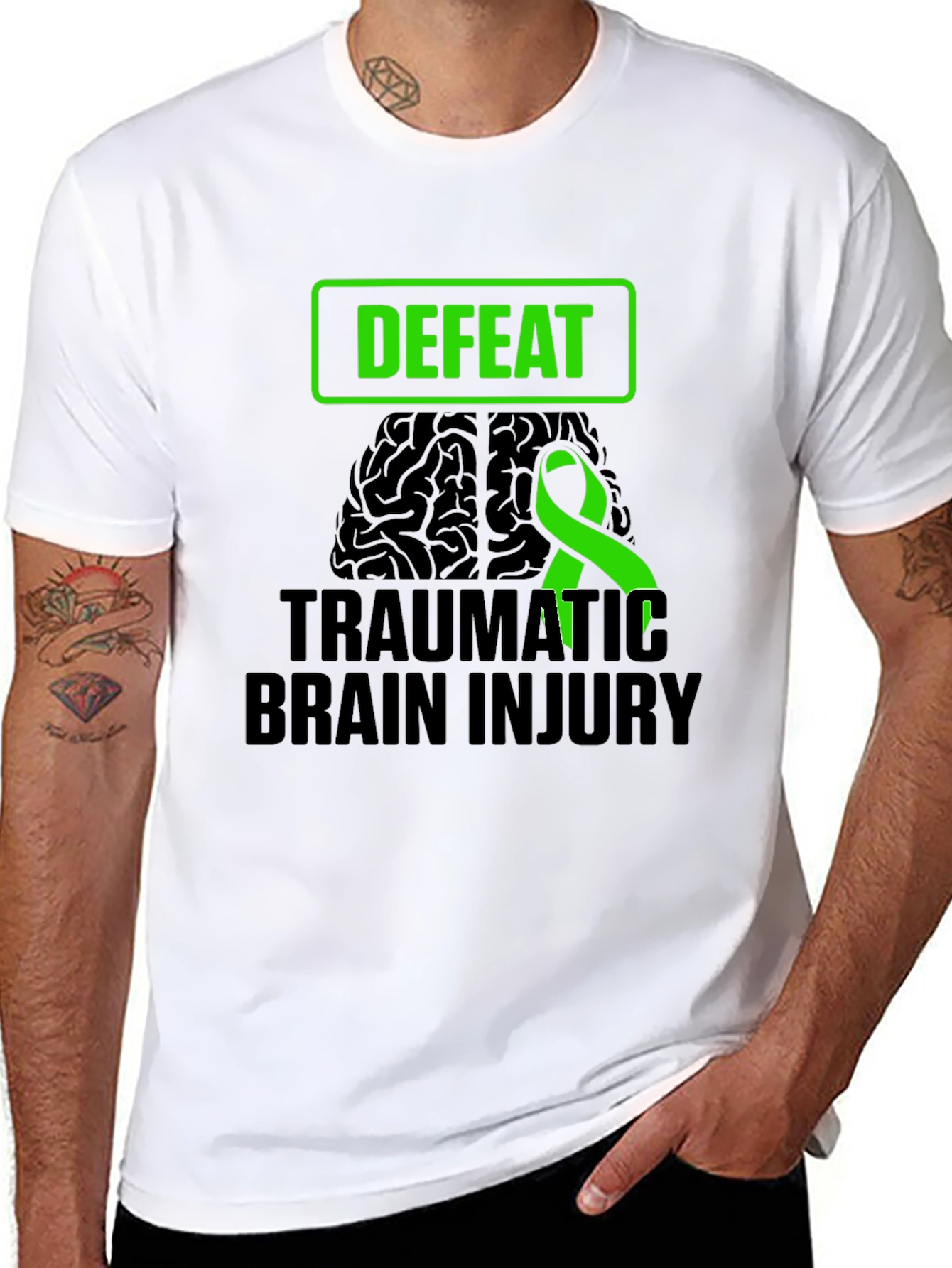 Defeat Traumatic Brain Injury Awareness T-Shirt
