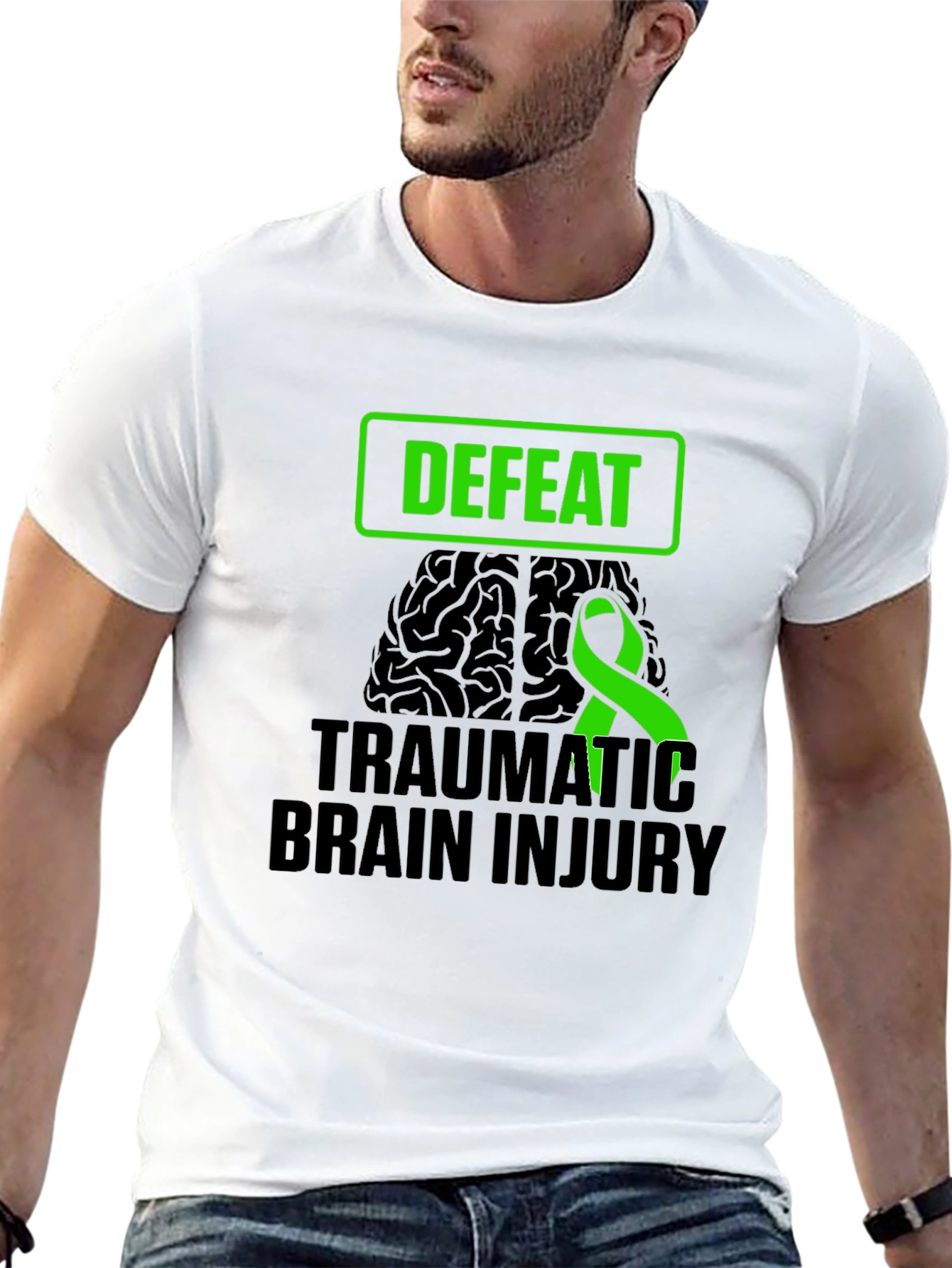 Defeat Traumatic Brain Injury Awareness T-Shirt