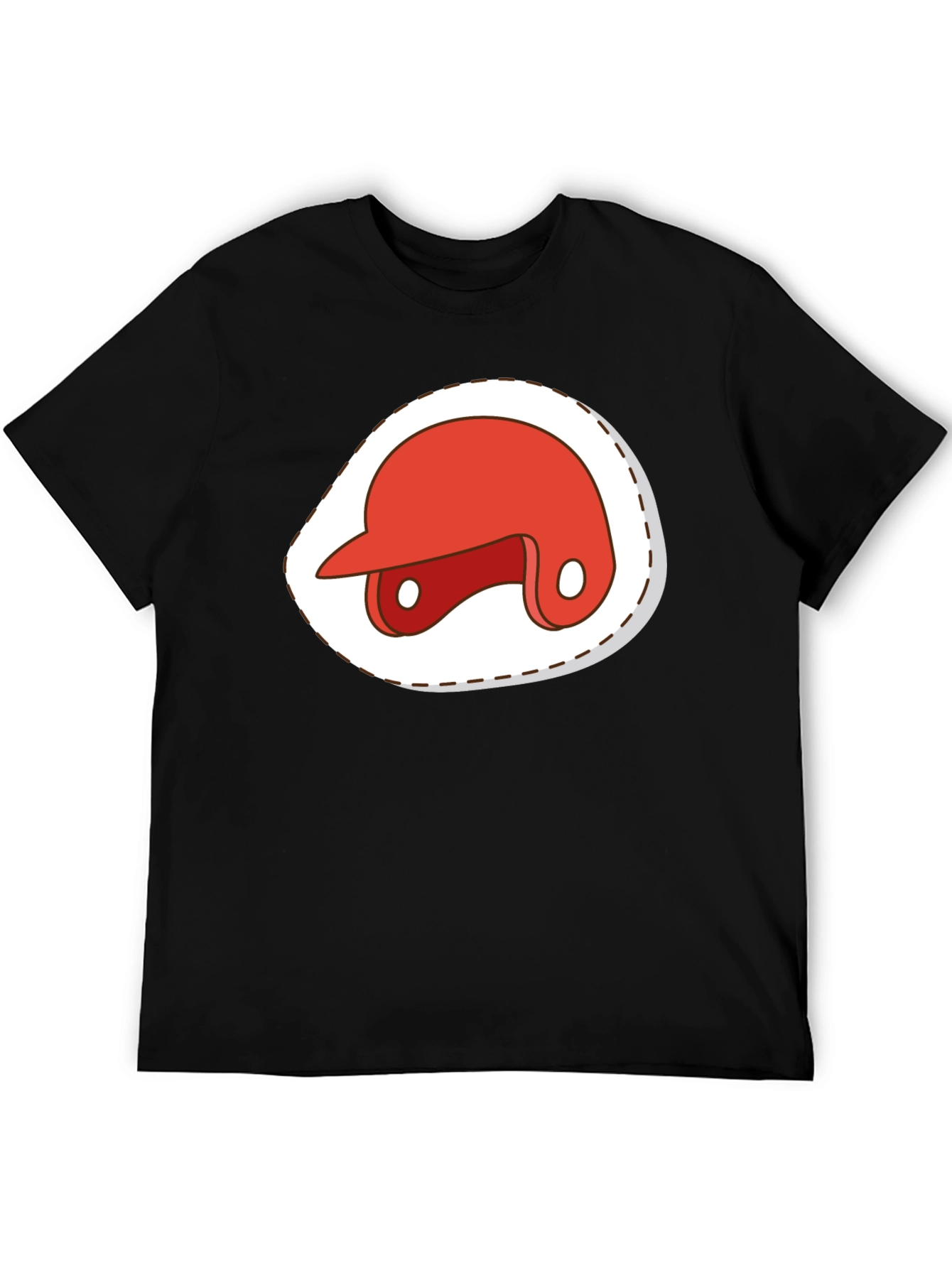 Red Baseball Helmet Graphic T-Shirt