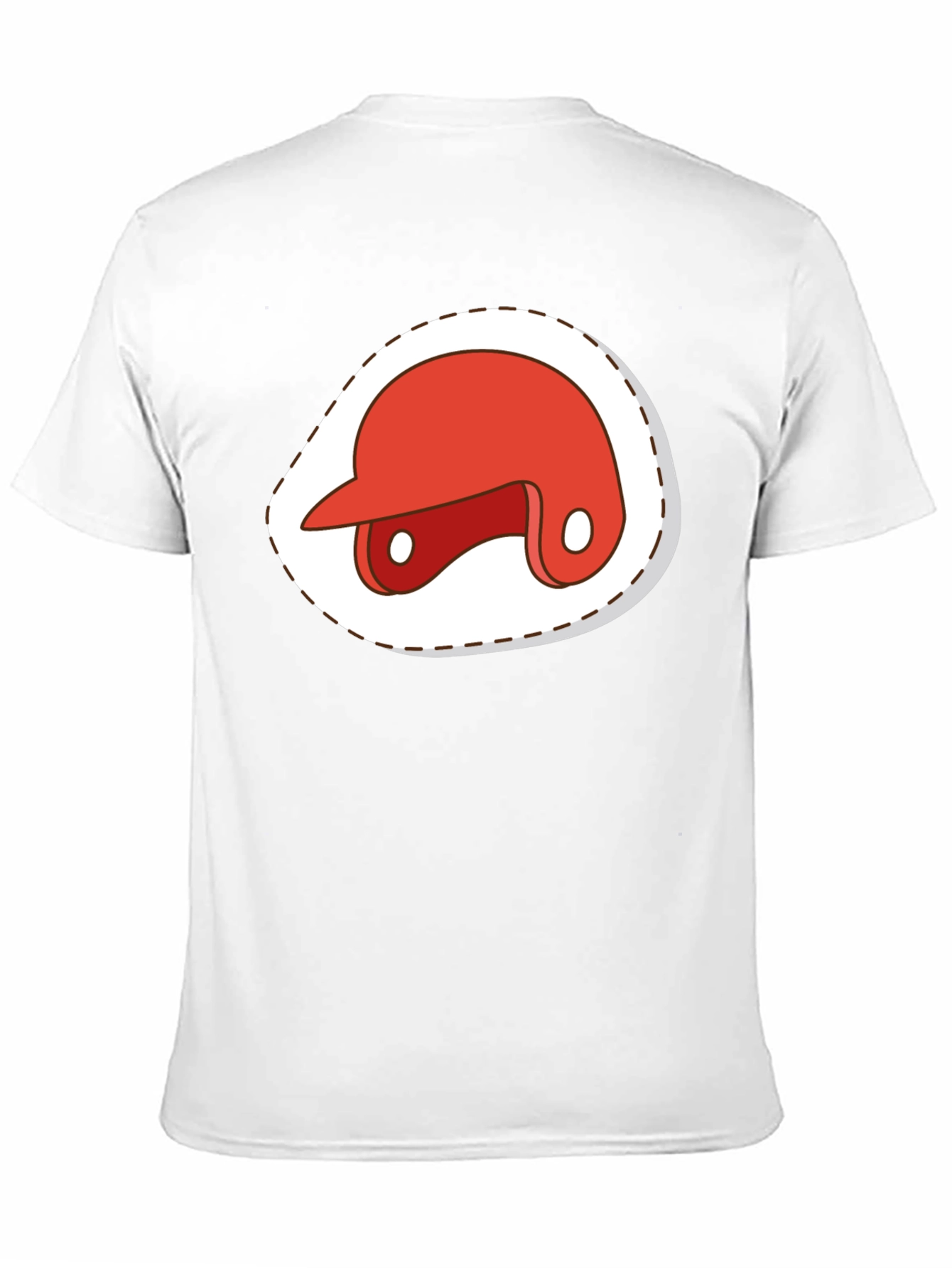 Red Baseball Helmet Graphic T-Shirt