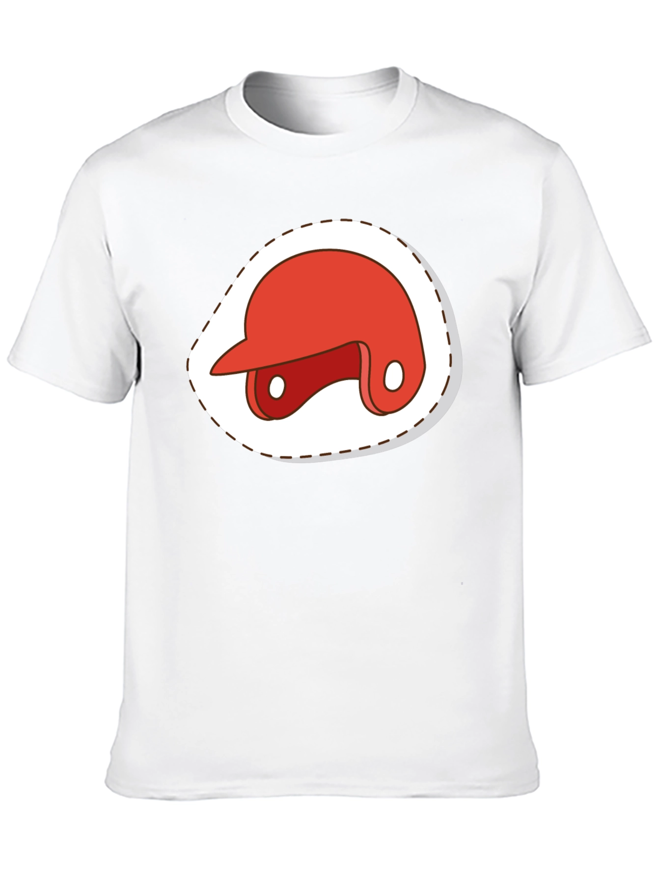 Red Baseball Helmet Graphic T-Shirt