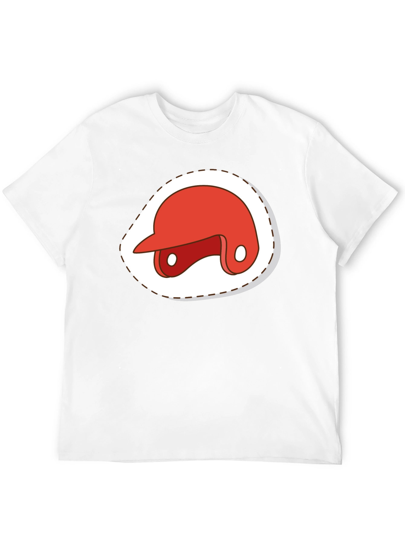 Red Baseball Helmet Graphic T-Shirt