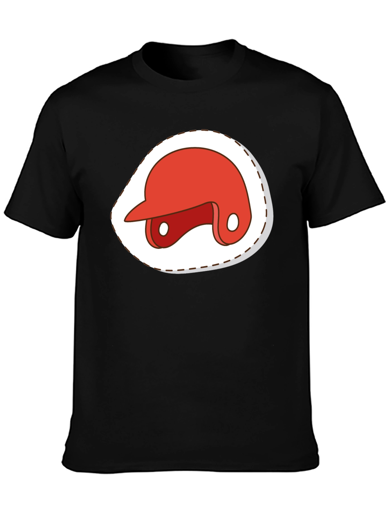 Red Baseball Helmet Graphic T-Shirt