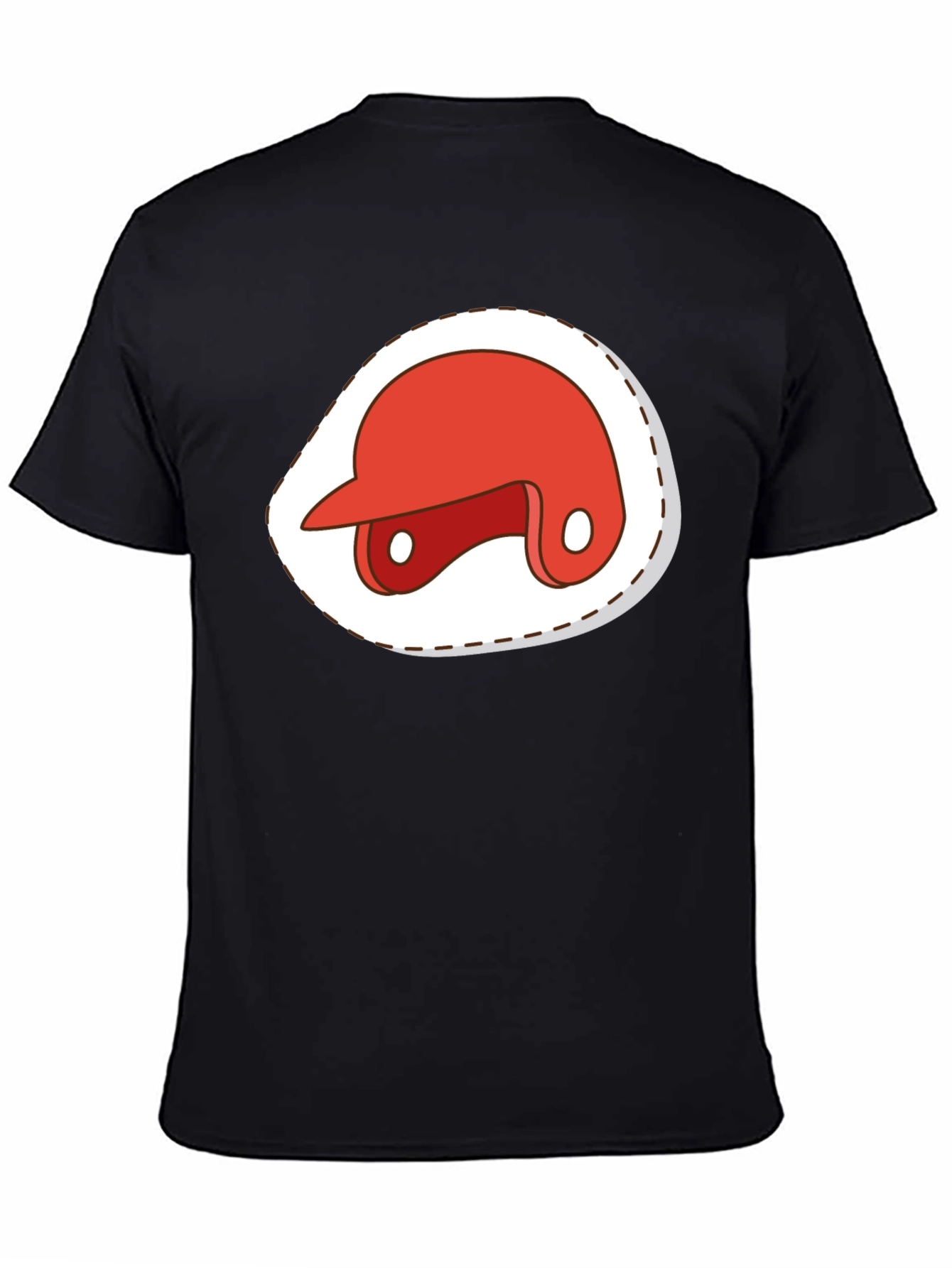 Red Baseball Helmet Graphic T-Shirt
