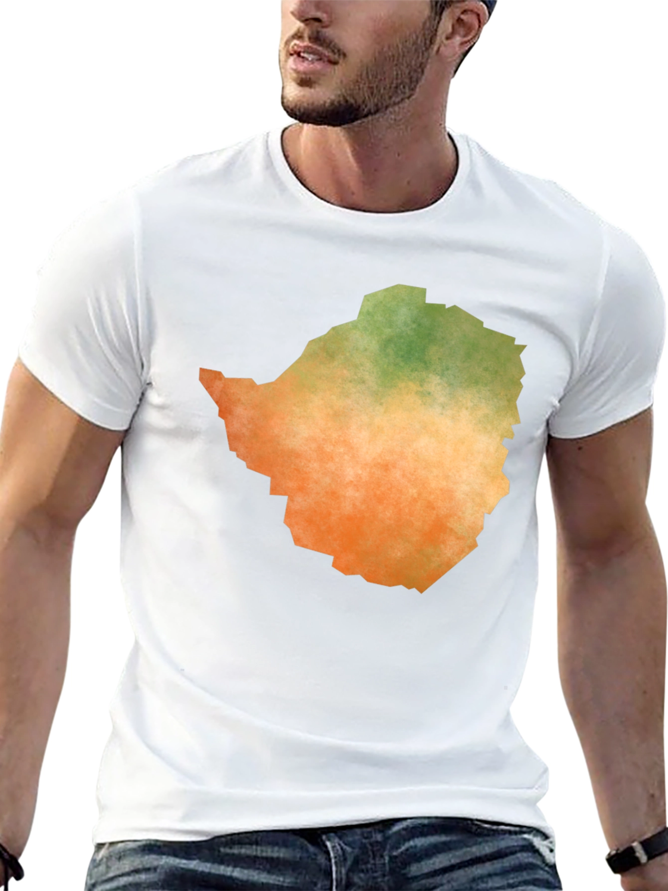 Zimbabwe Map Graphic Tee - Black Cotton T-Shirt
