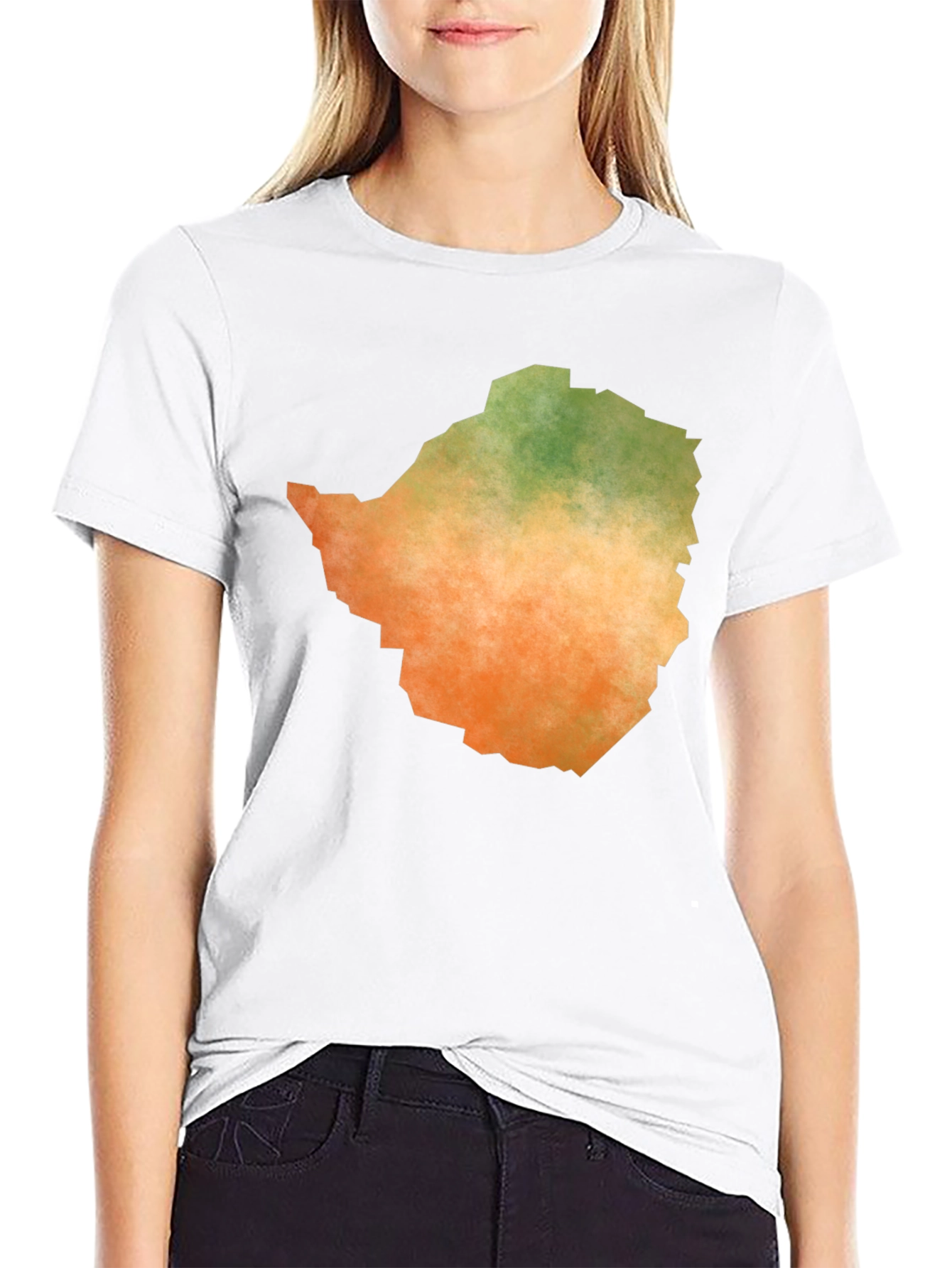 Zimbabwe Map Graphic Tee - Black Cotton T-Shirt
