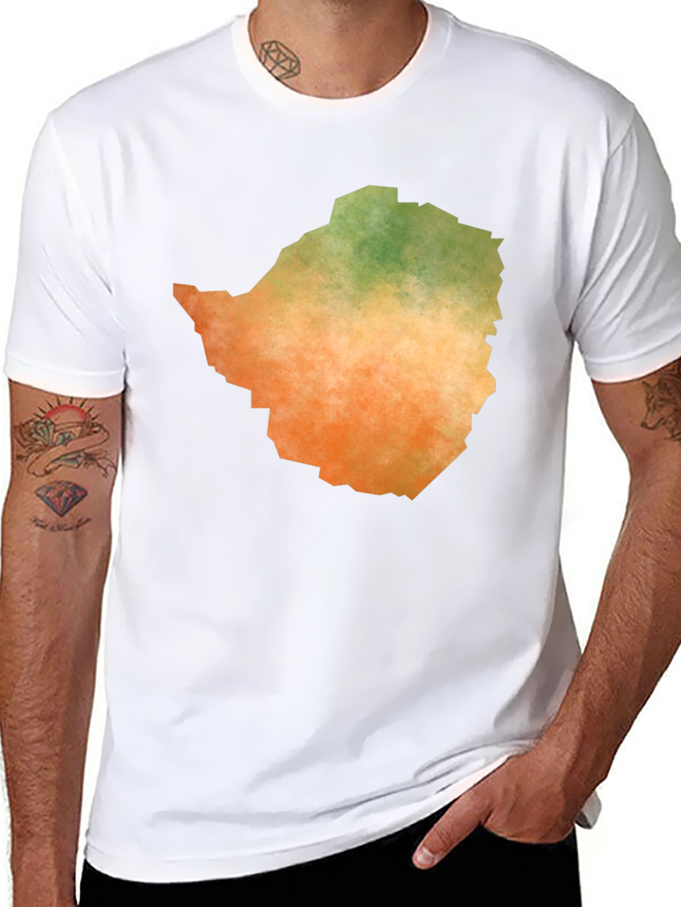 Zimbabwe Map Graphic Tee - Black Cotton T-Shirt