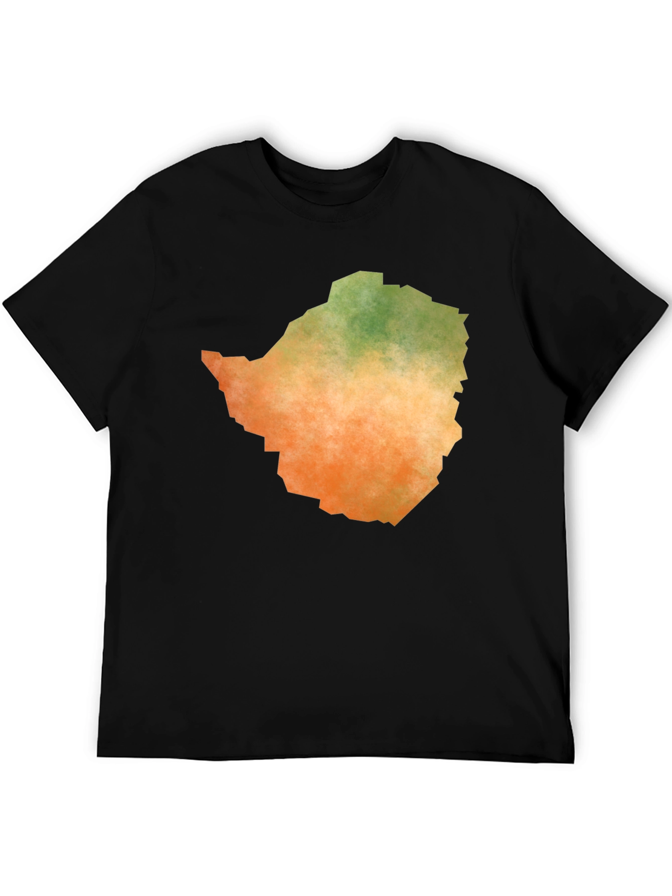 Zimbabwe Map Graphic Tee - Black Cotton T-Shirt