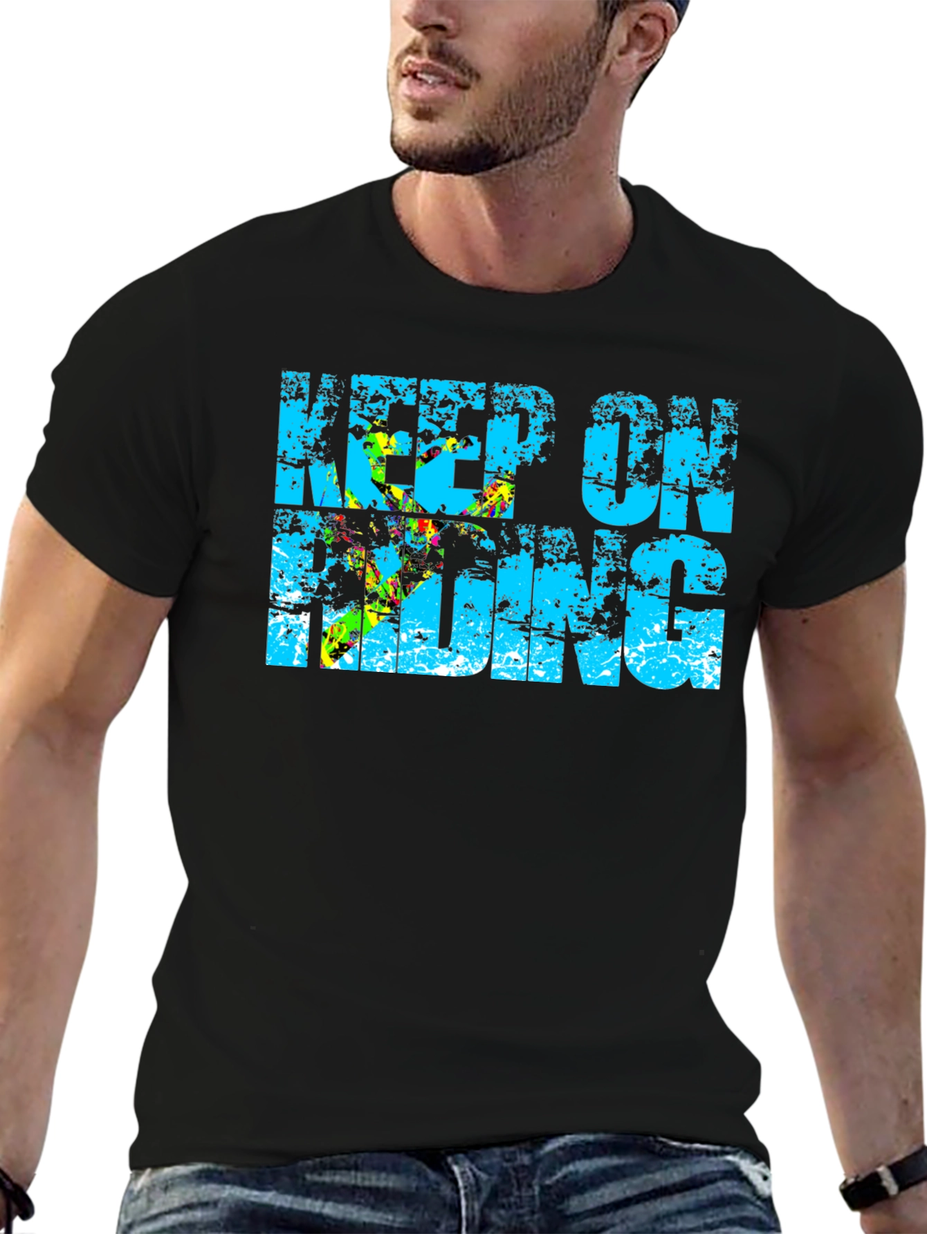 Keep On Riding Graphic T-Shirt - Black