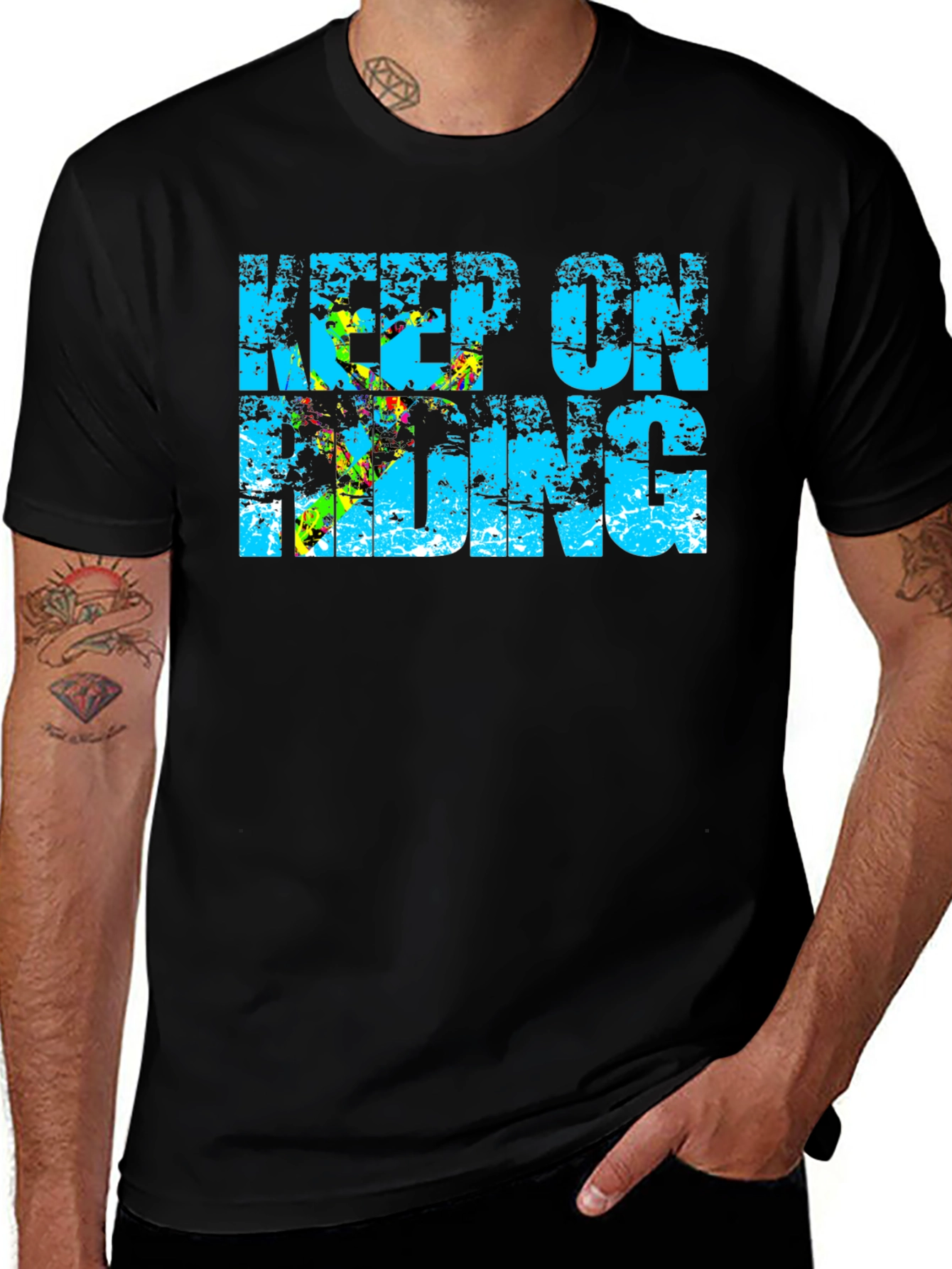 Keep On Riding Graphic T-Shirt - Black