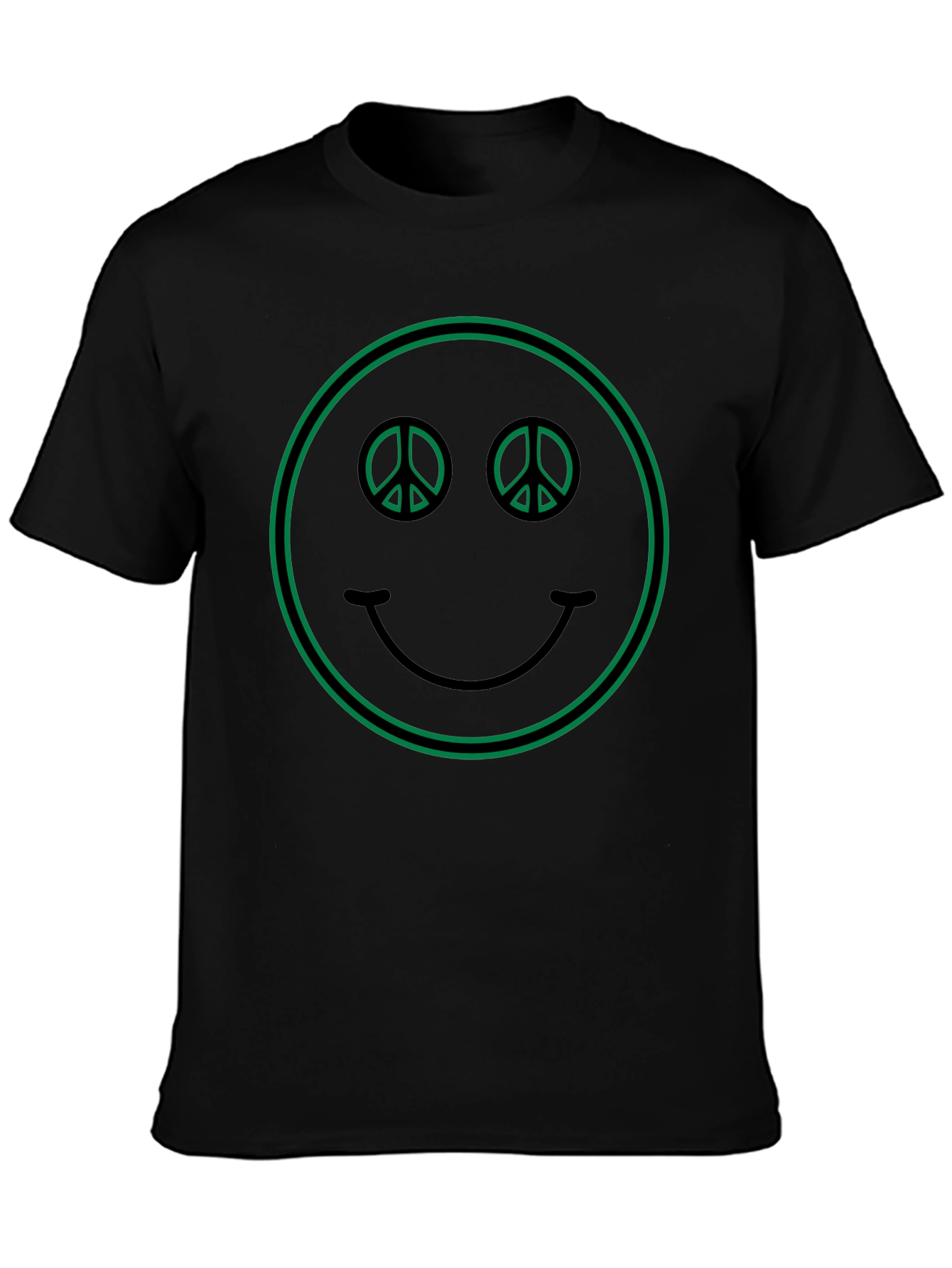 Peace Sign Smiley Face Graphic T-Shirt