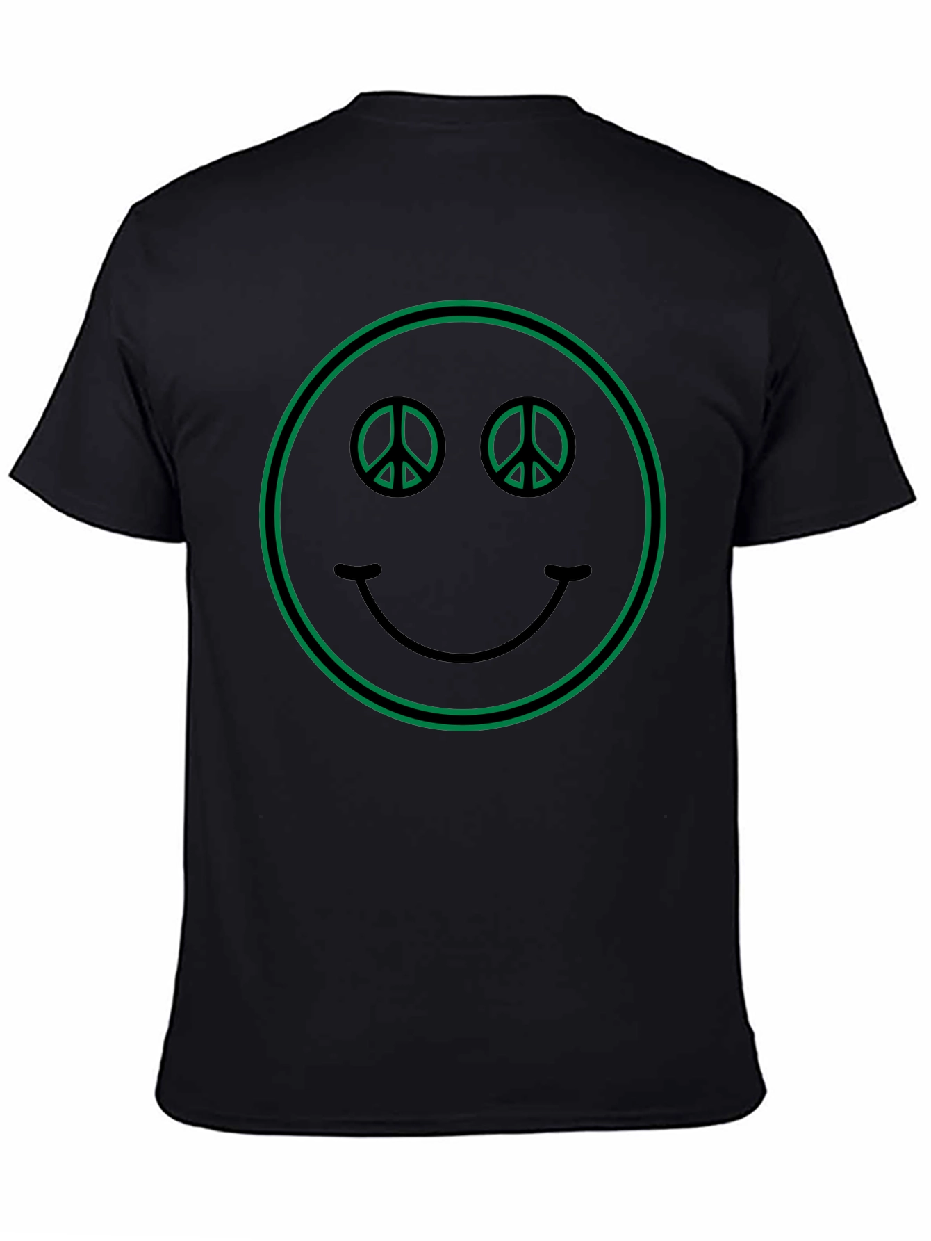 Peace Sign Smiley Face Graphic T-Shirt