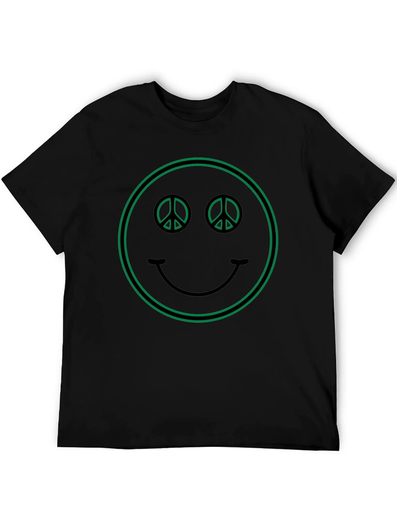 Peace Sign Smiley Face Graphic T-Shirt