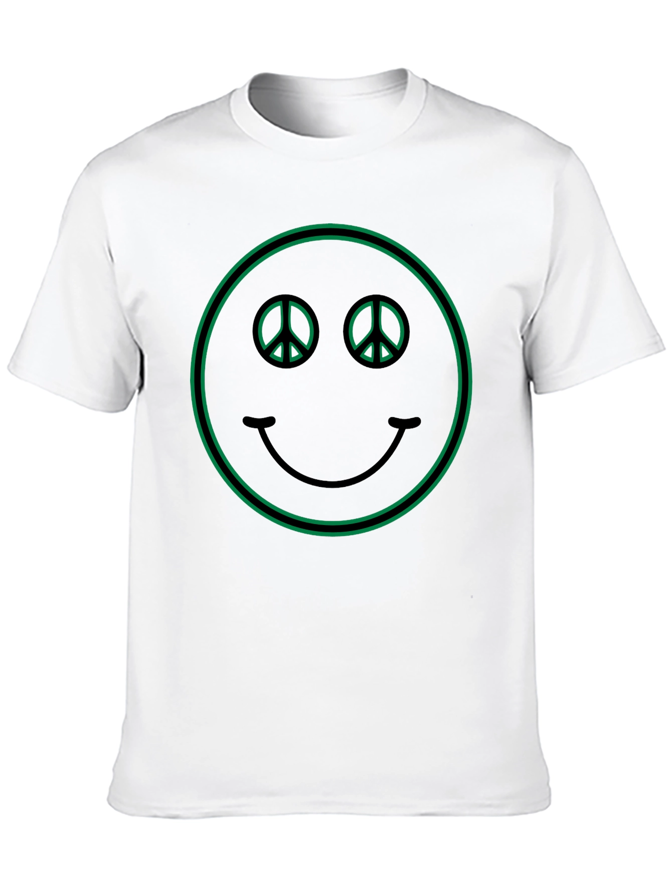 Peace Sign Smiley Face Graphic T-Shirt