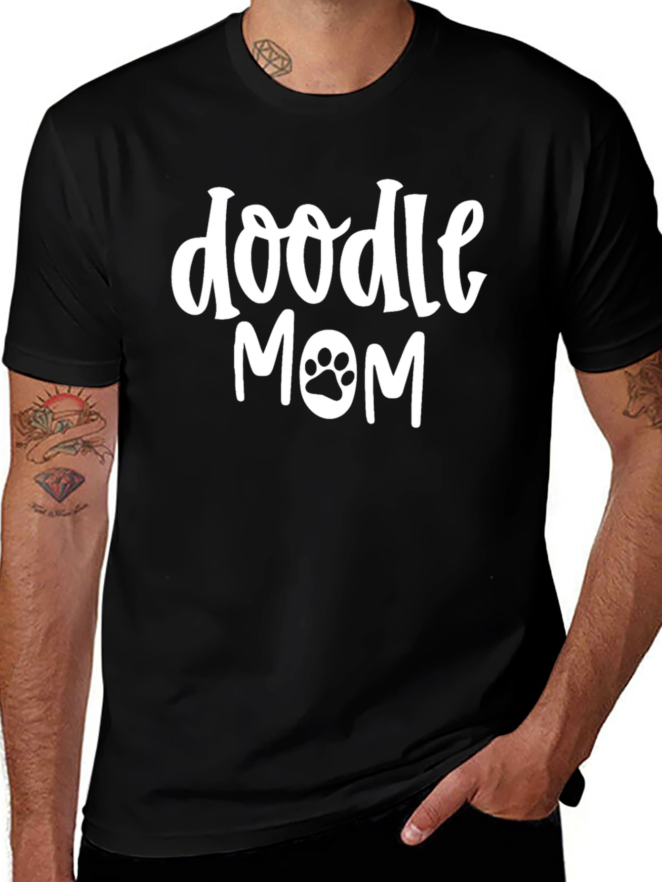Doodle Mom T-Shirt - Cute Dog Paw Print Tee