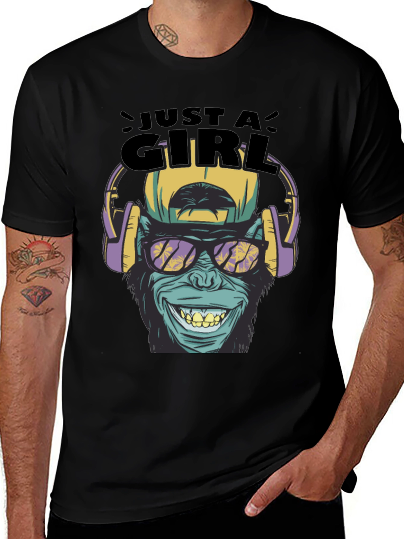 Just A Girl Monkey Graphic Tee