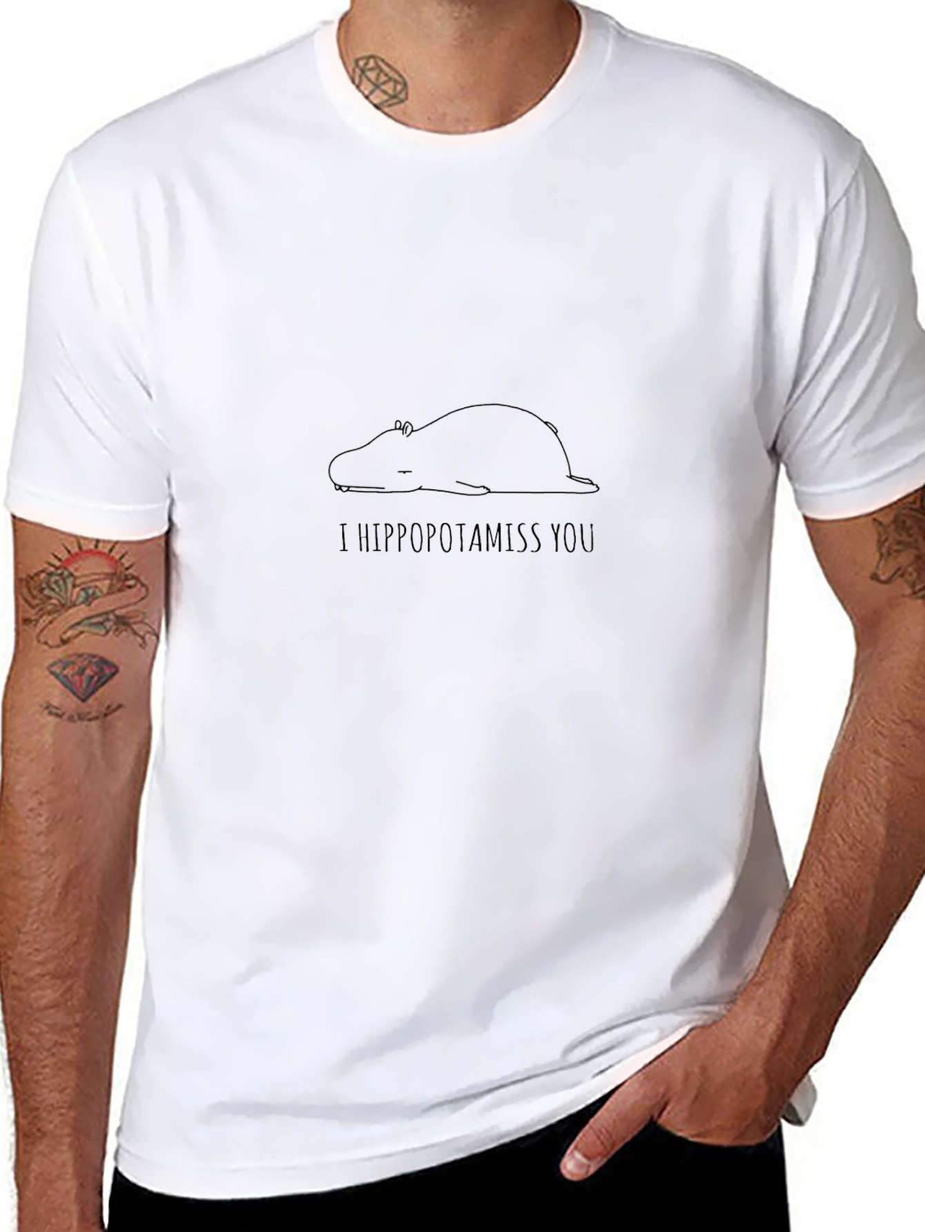 I Hippopotamiss You T-Shirt - Black Tee