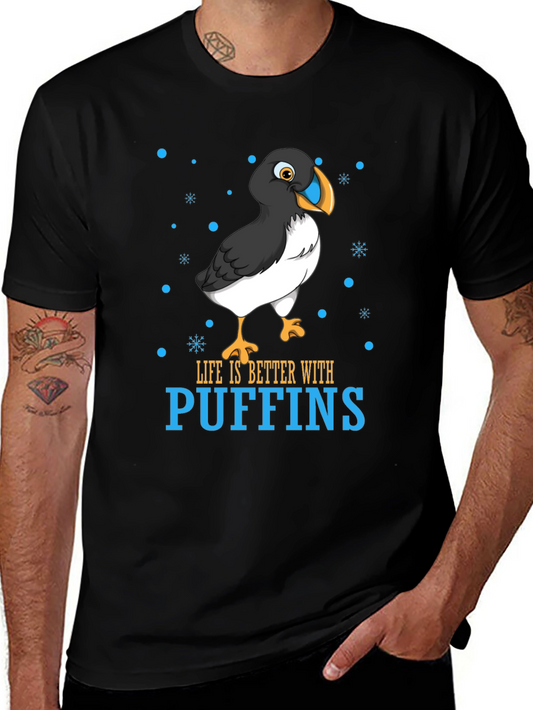 Puffin Lover T-Shirt - Life is Better with Puffins Graphic Tee