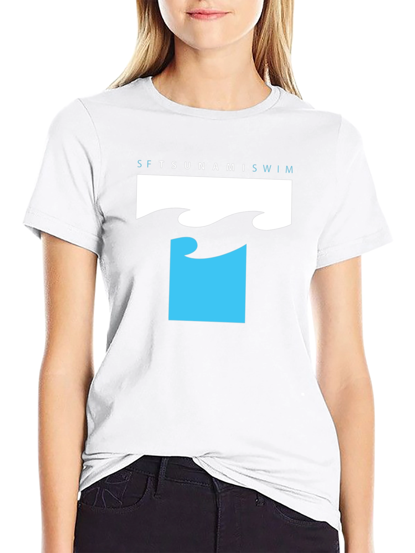 Tsunami Swim T-Shirt - Black Graphic Tee