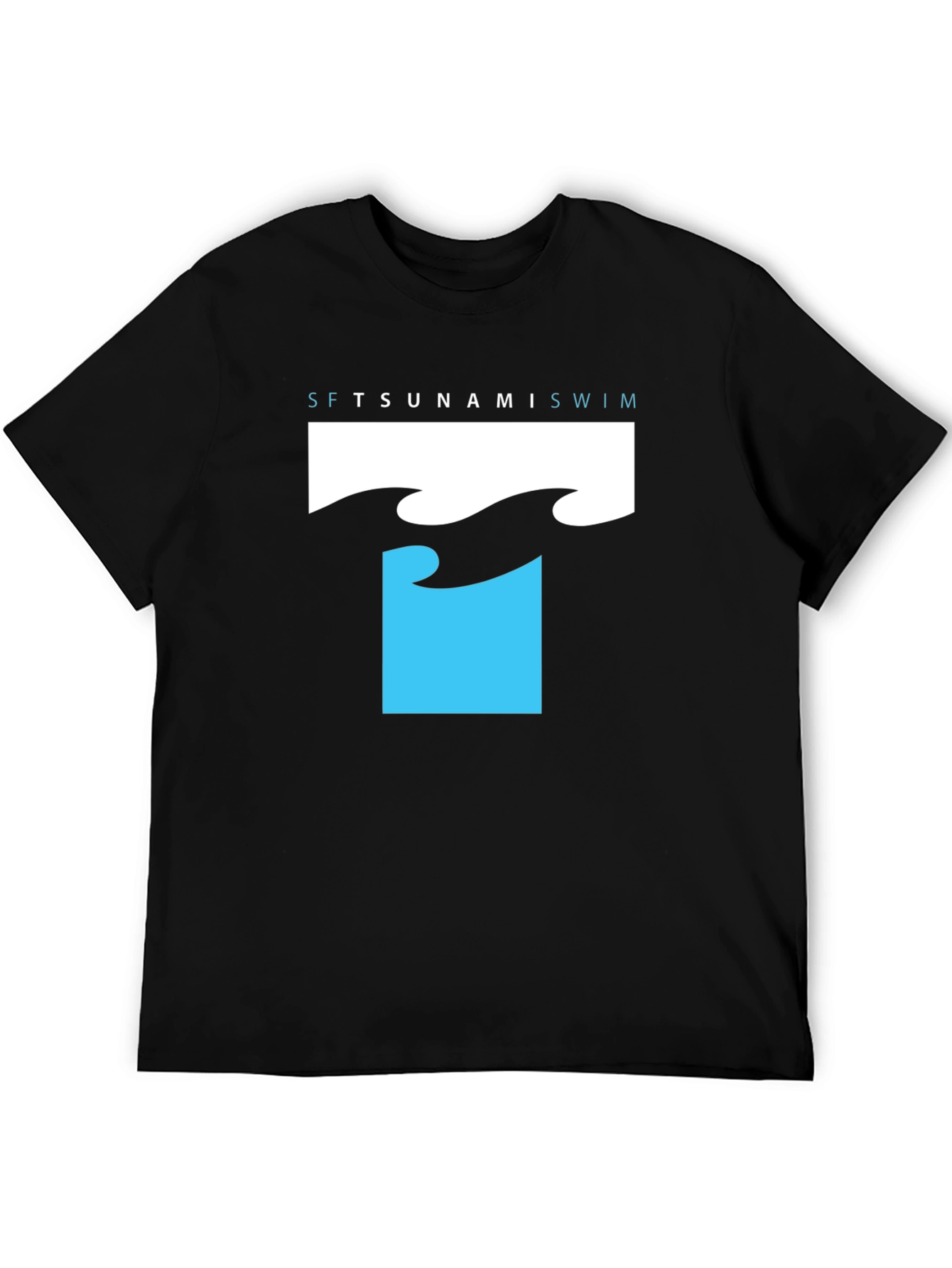 Tsunami Swim T-Shirt - Black Graphic Tee