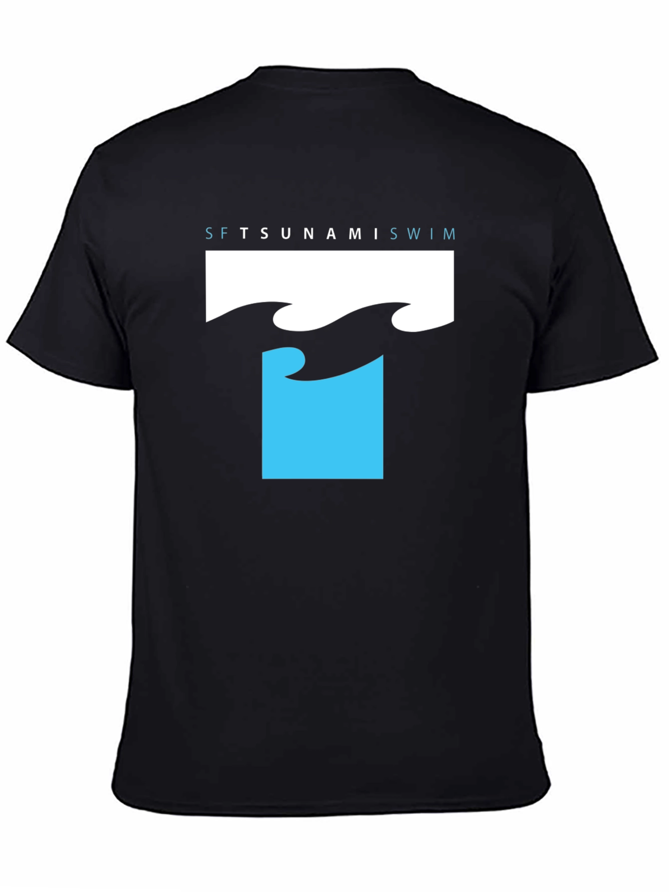 Tsunami Swim T-Shirt - Black Graphic Tee