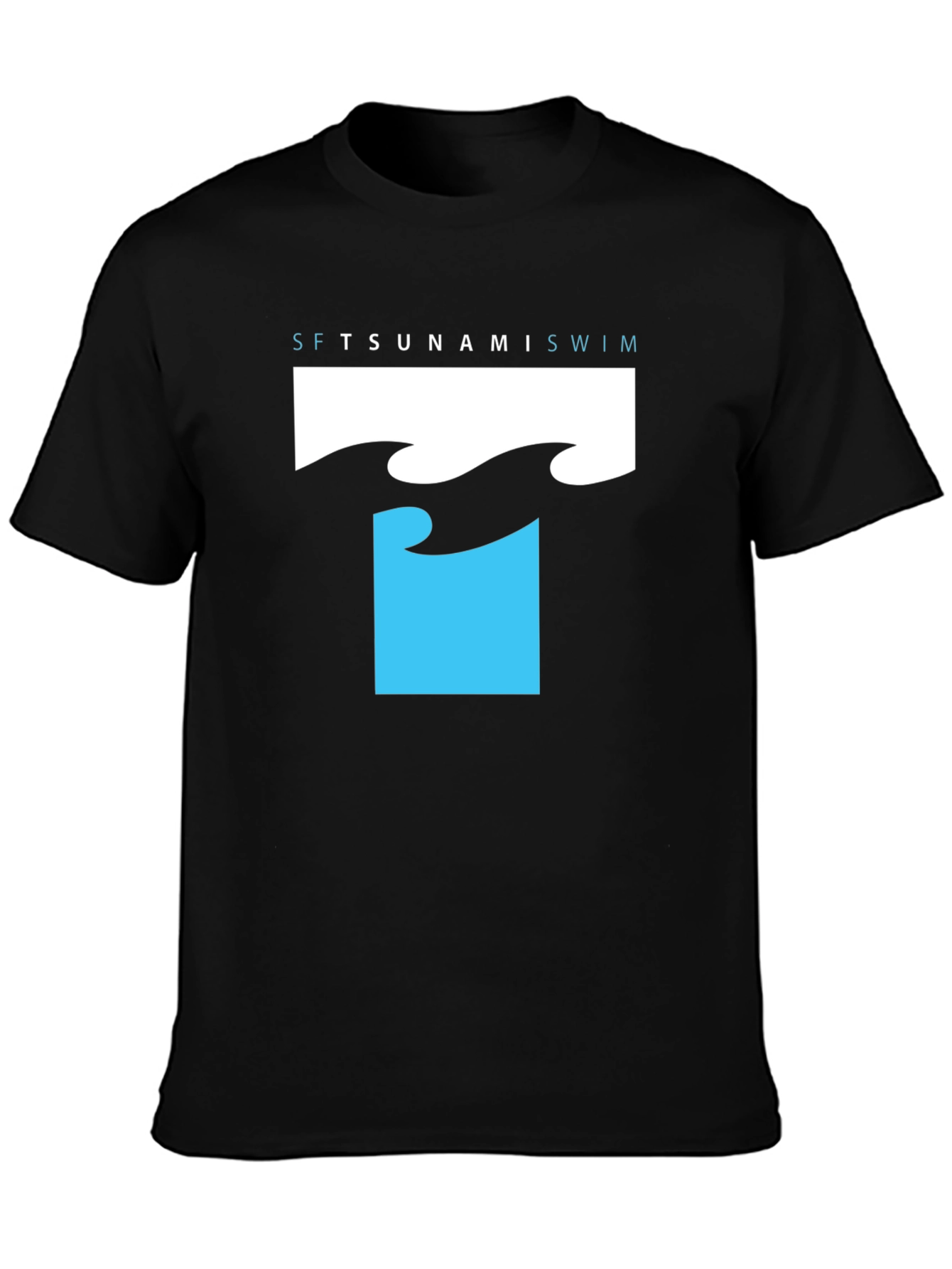 Tsunami Swim T-Shirt - Black Graphic Tee