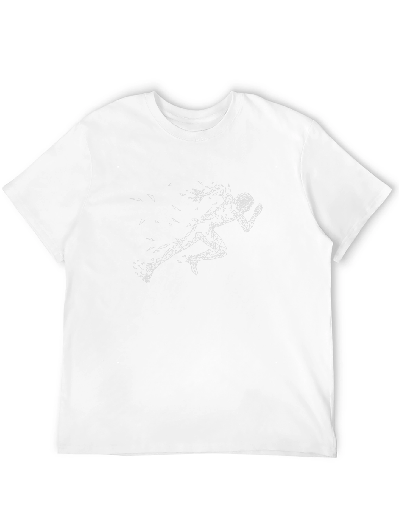 Geometric Runner Graphic T-Shirt - Black