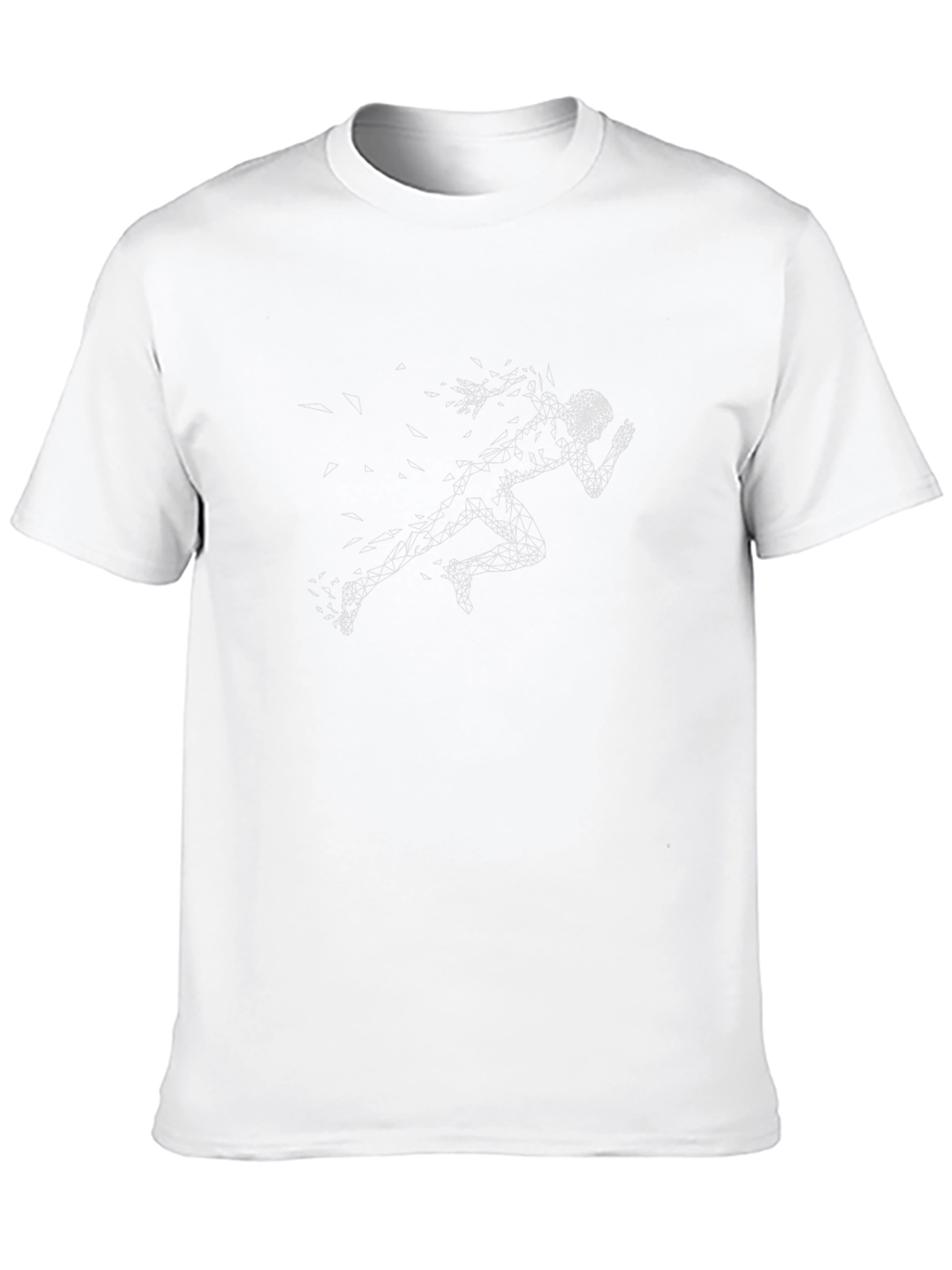 Geometric Runner Graphic T-Shirt - Black