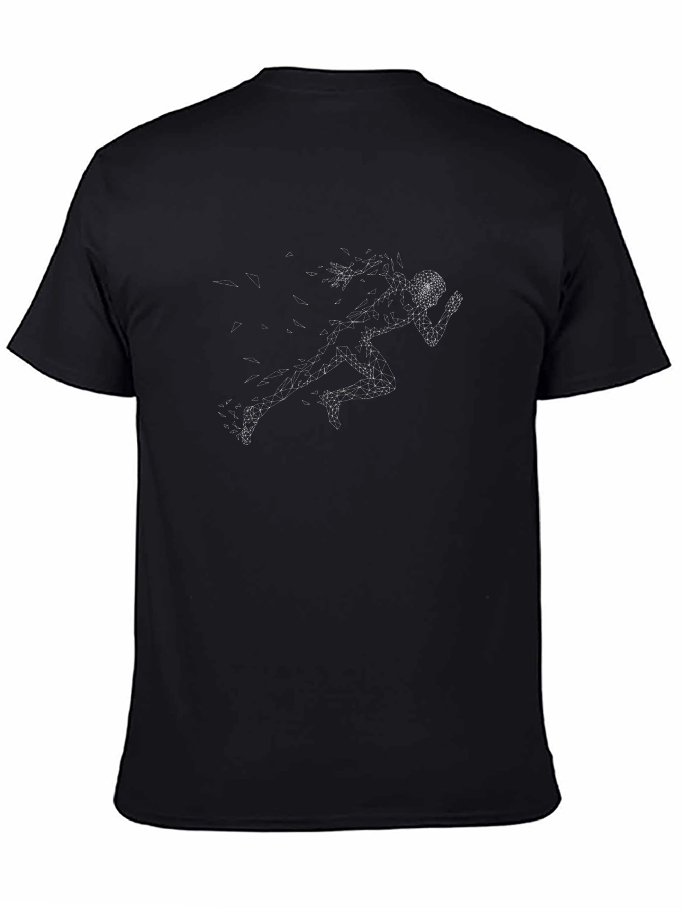 Geometric Runner Graphic T-Shirt - Black