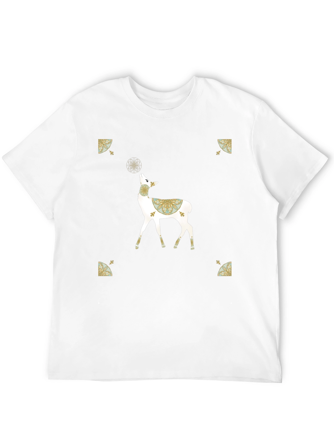 Deer Graphic Print Black T-Shirt